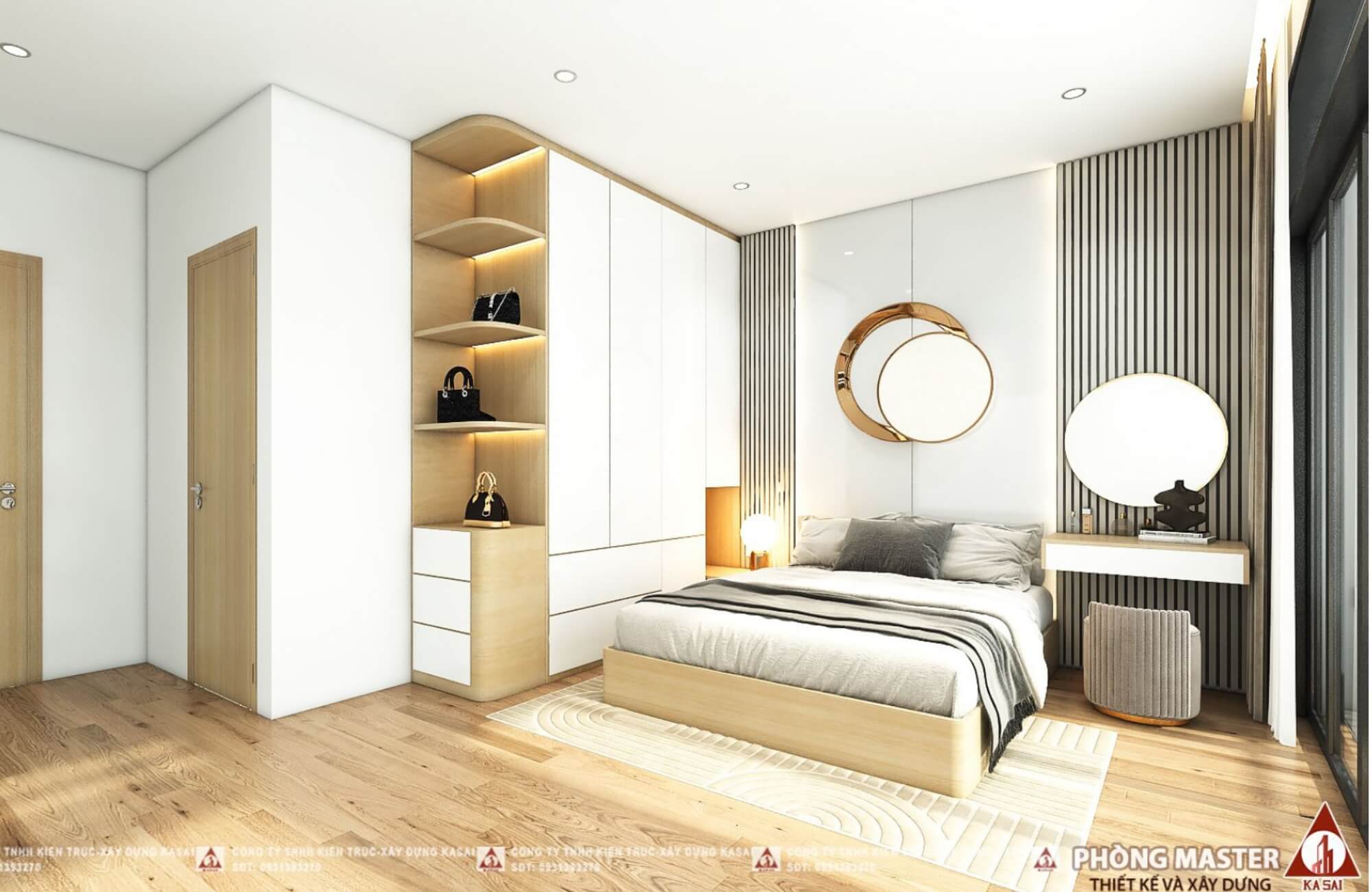 Phòng ngủ 1 thiết kế nhà phố 4x18m 4 tầng
