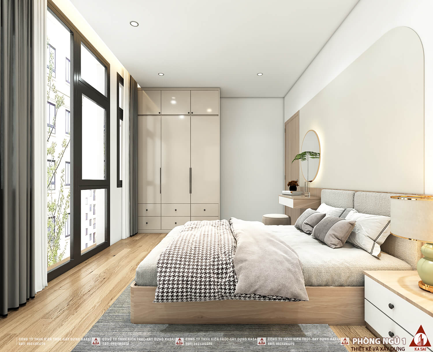 Phòng ngủ 1 xây nhà trên đất thóp hậu