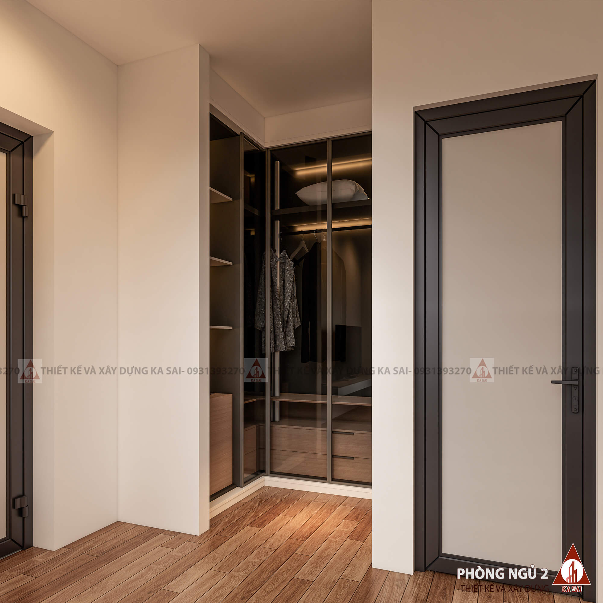 Phòng ngủ thiết kế mẫu nhà 9x12m đẹp 3 tầng