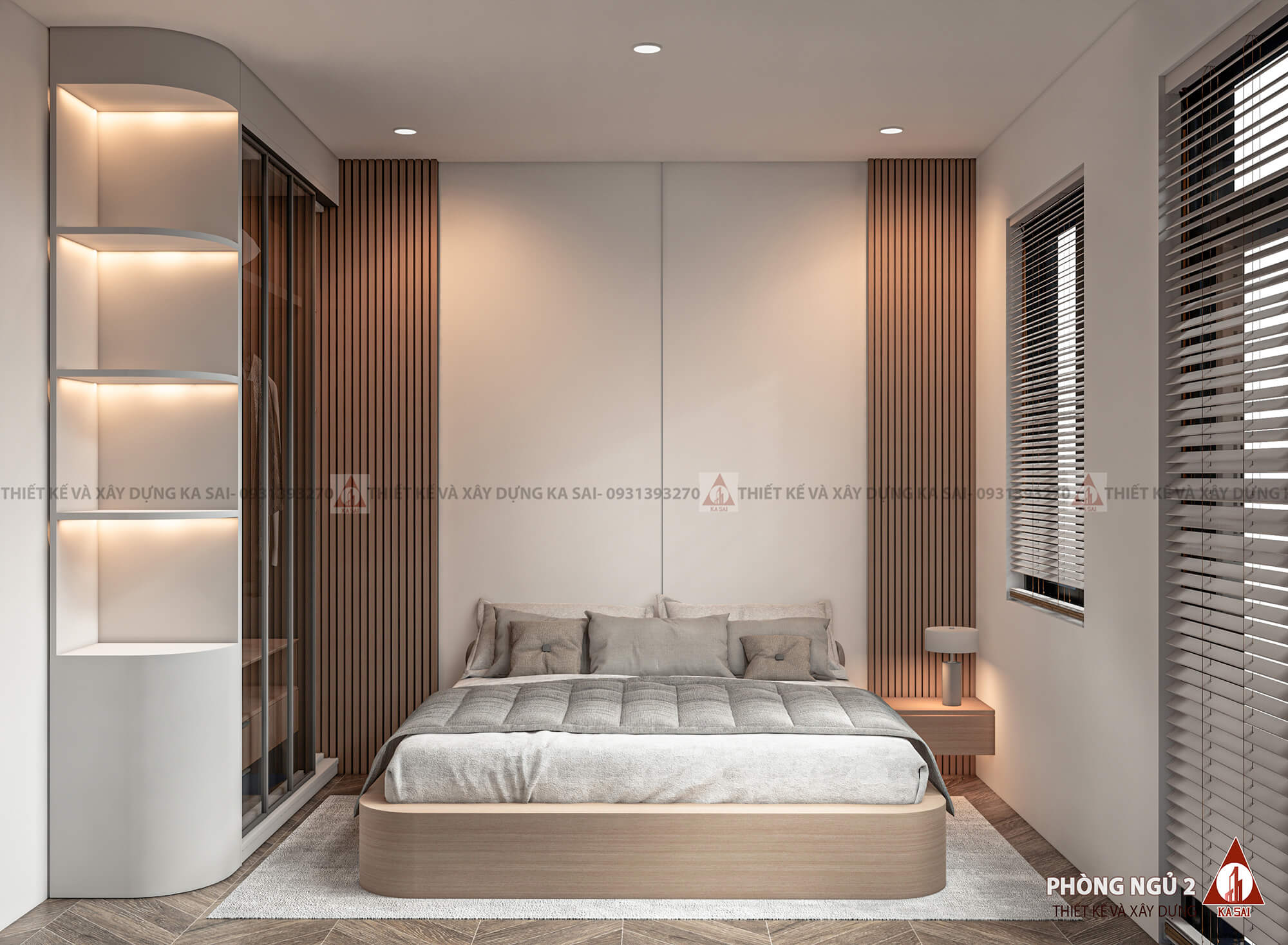 Phòng ngủ 2 nhà 8x10m mẫu nhà vuông 2 tầng 80m2