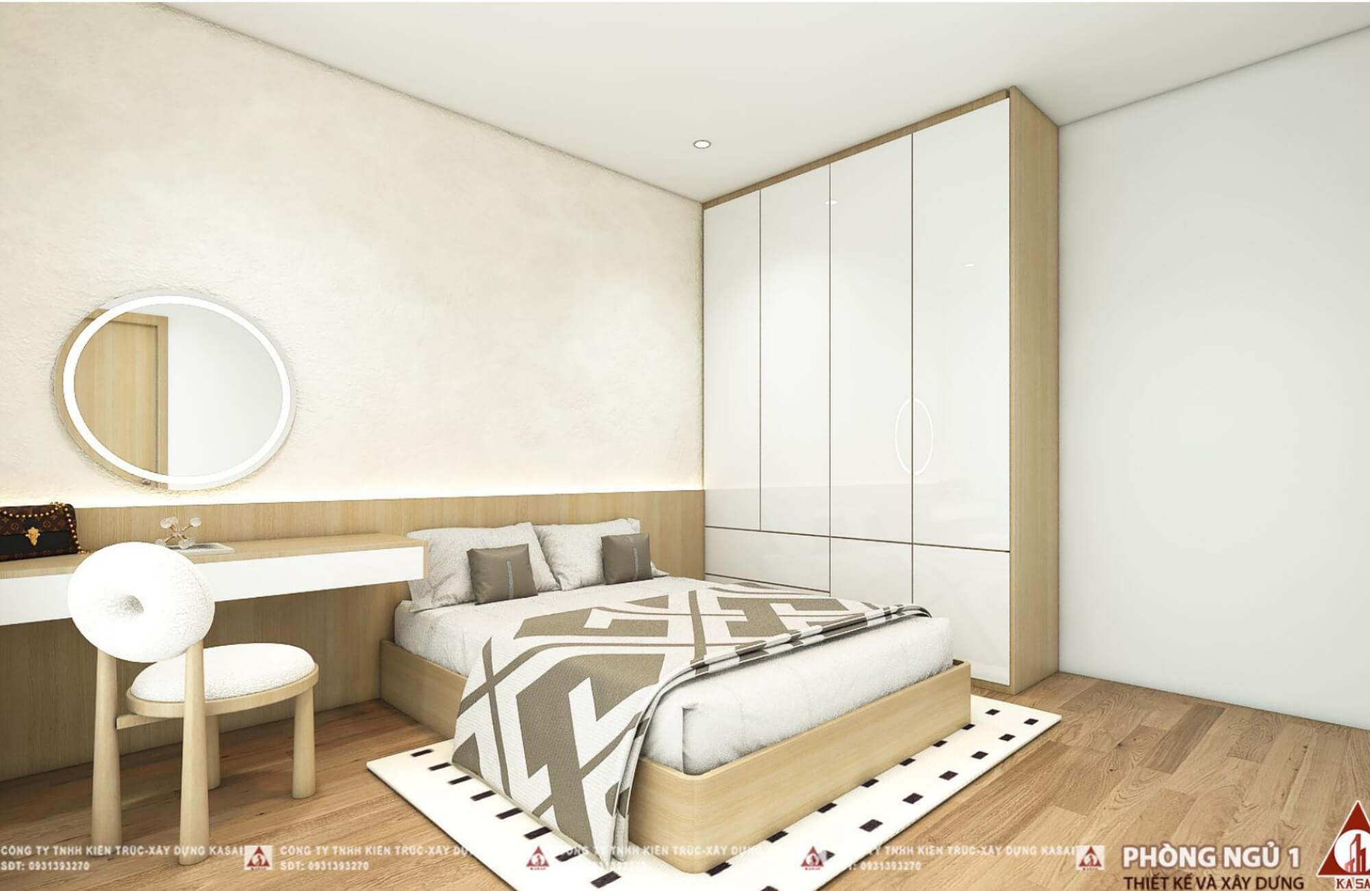 Phòng ngủ 2 thiết kế nhà phố 4x18m 4 tầng