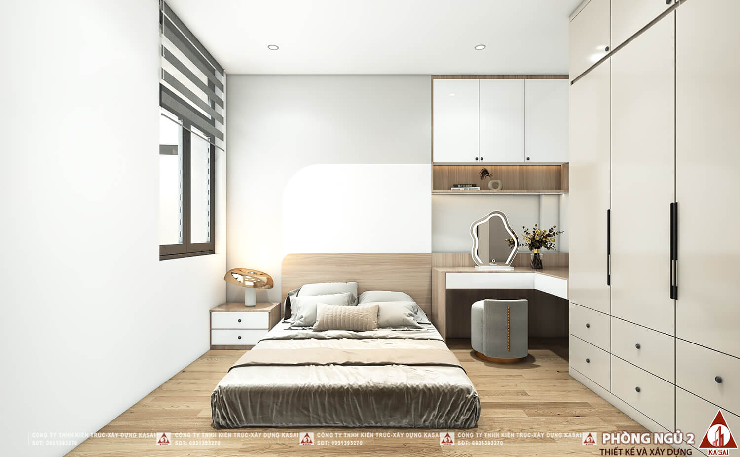 Phòng ngủ 2 xây nhà trên đất thóp hậu