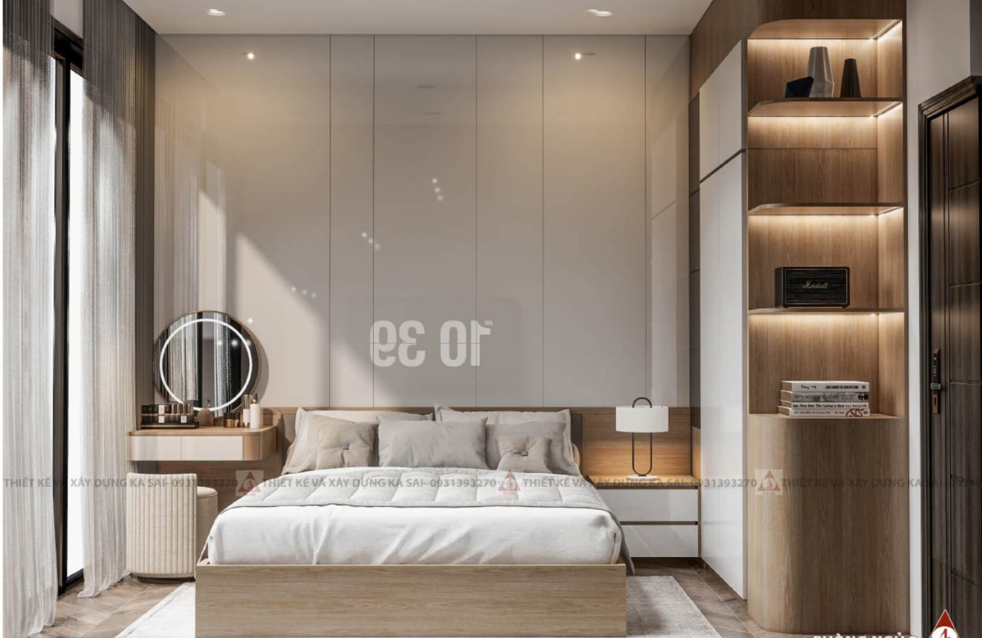 Phòng ngủ 3 mẫu nhà 2 tầng 6x13m