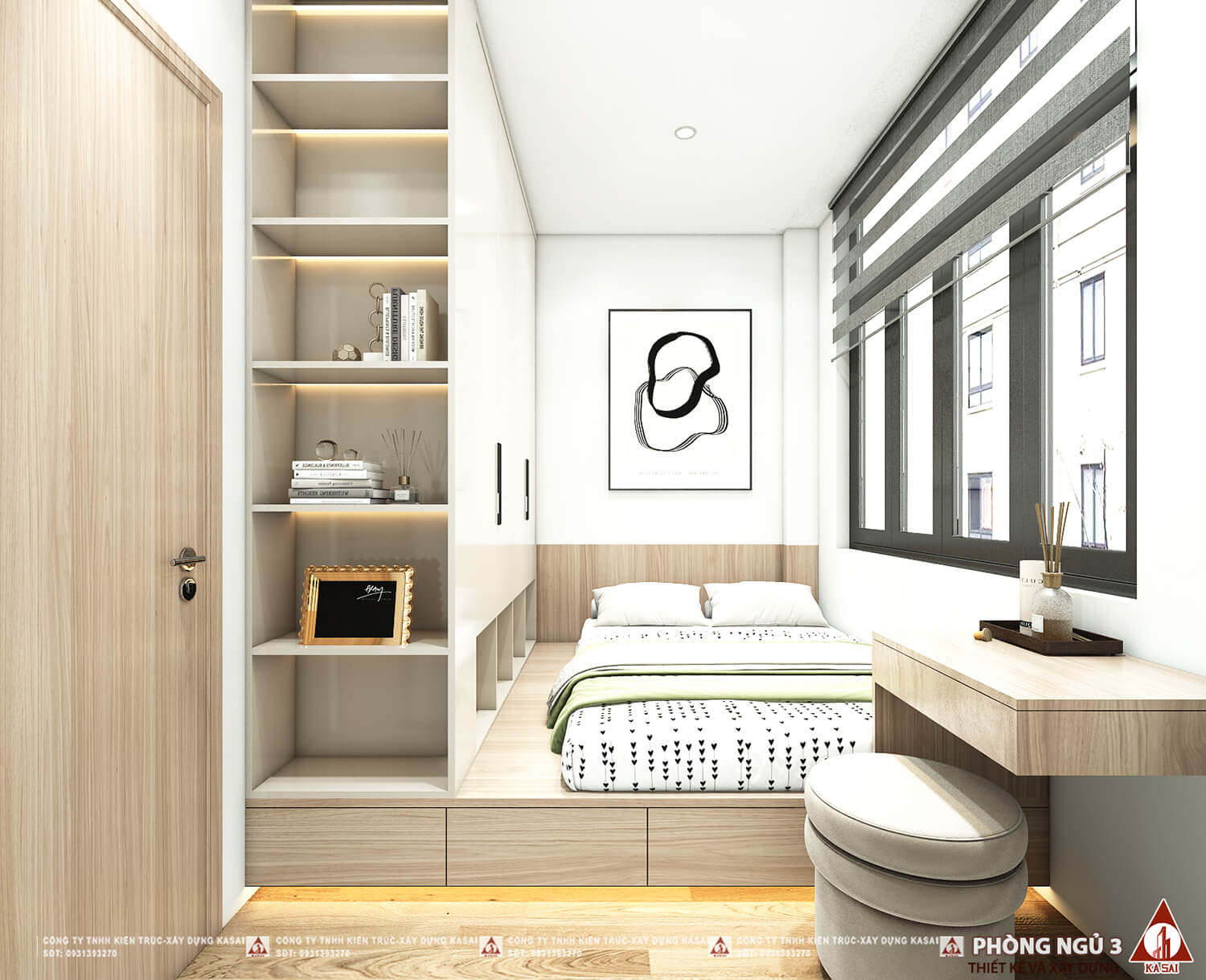 Phòng ngủ 3 xây nhà trên đất thóp hậu