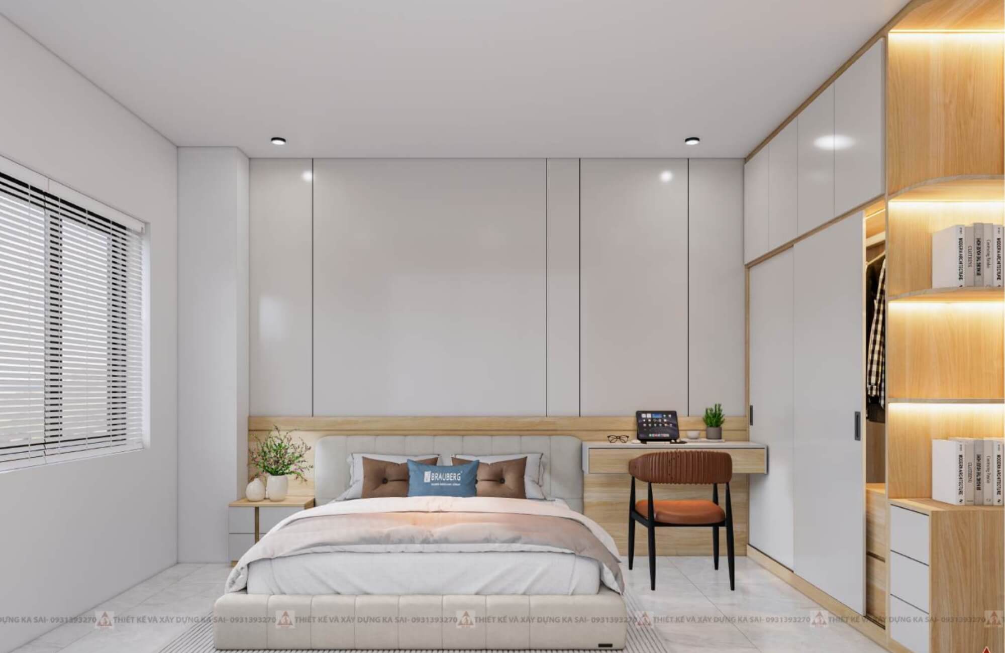 Phòng ngủ thiết kế căn hộ cho thuê 5x20m
