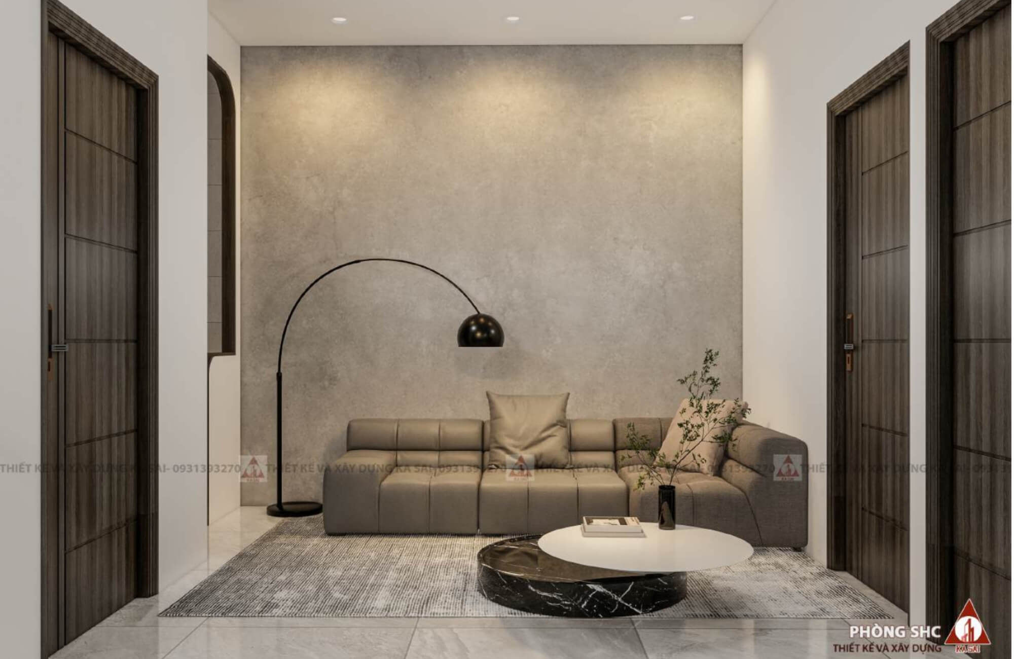 Phòng sinh hoạt chung mẫu nhà 2 tầng 6x13m