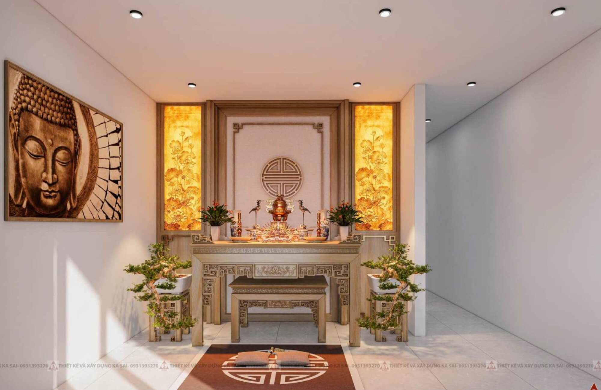 Phòng thờ nhà ở kết hợp kinh doanh Spa