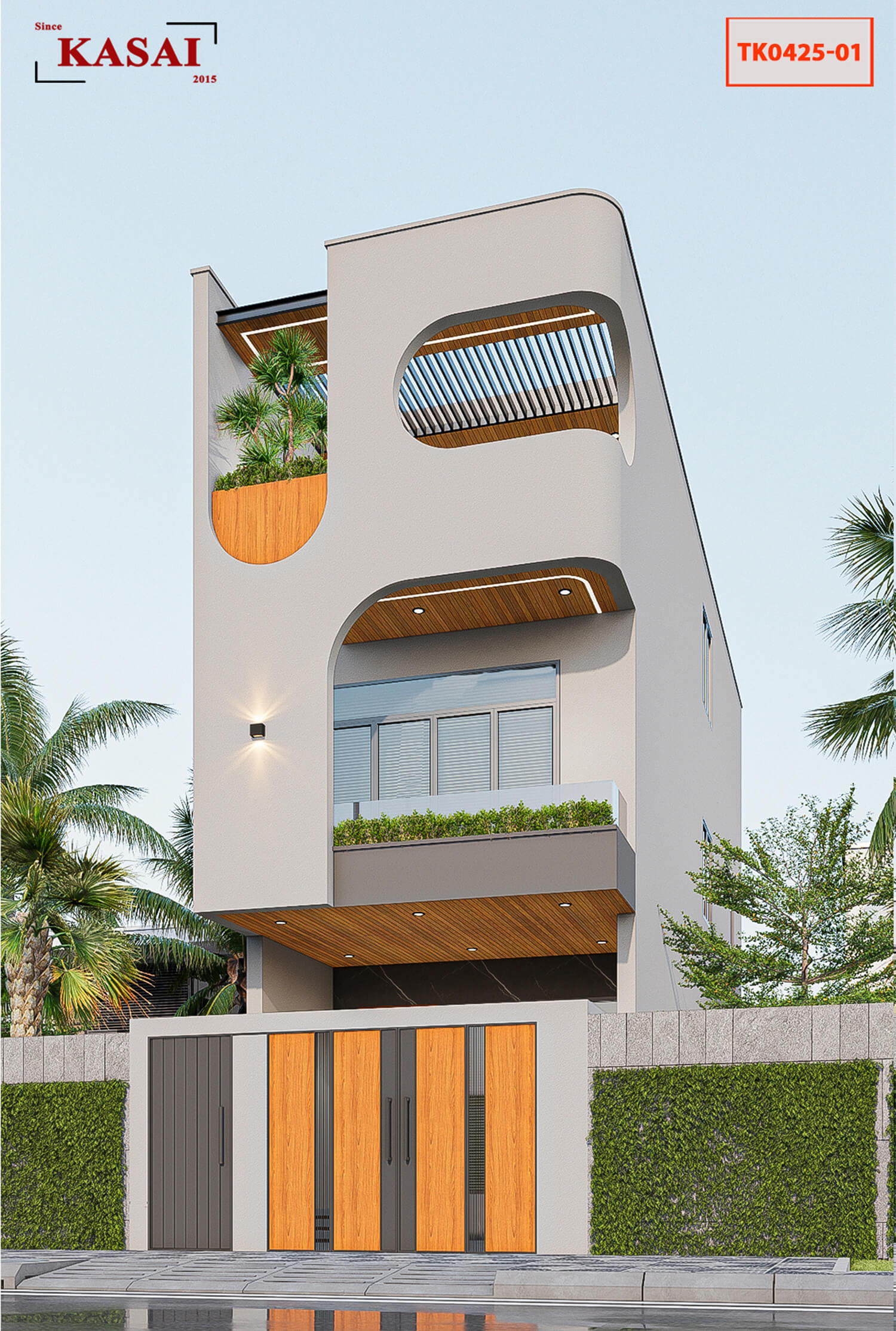 Thiết kế nhà 100m2 5x20 3 tầng đẹp