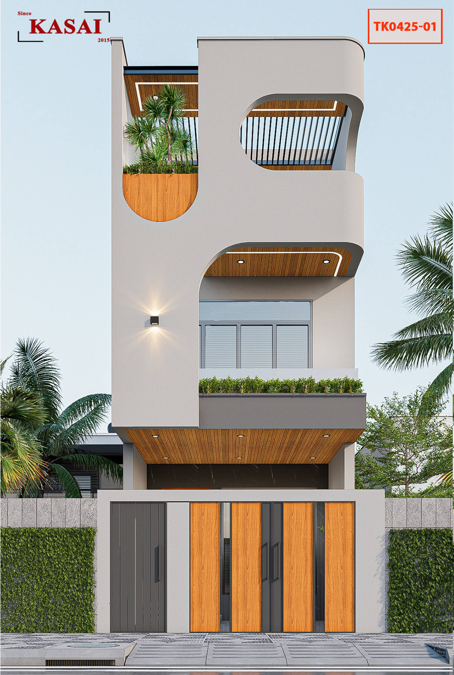 Dấu ấn thị giác mạnh trong thiết kế nhà 100m2 5×20 3 tầng