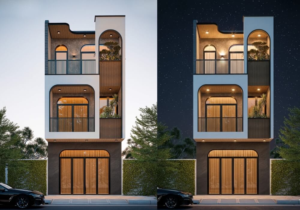 Thiết kế nhà 5×20 kinh doanh 3 tầng mặt tiền đầy thu hút