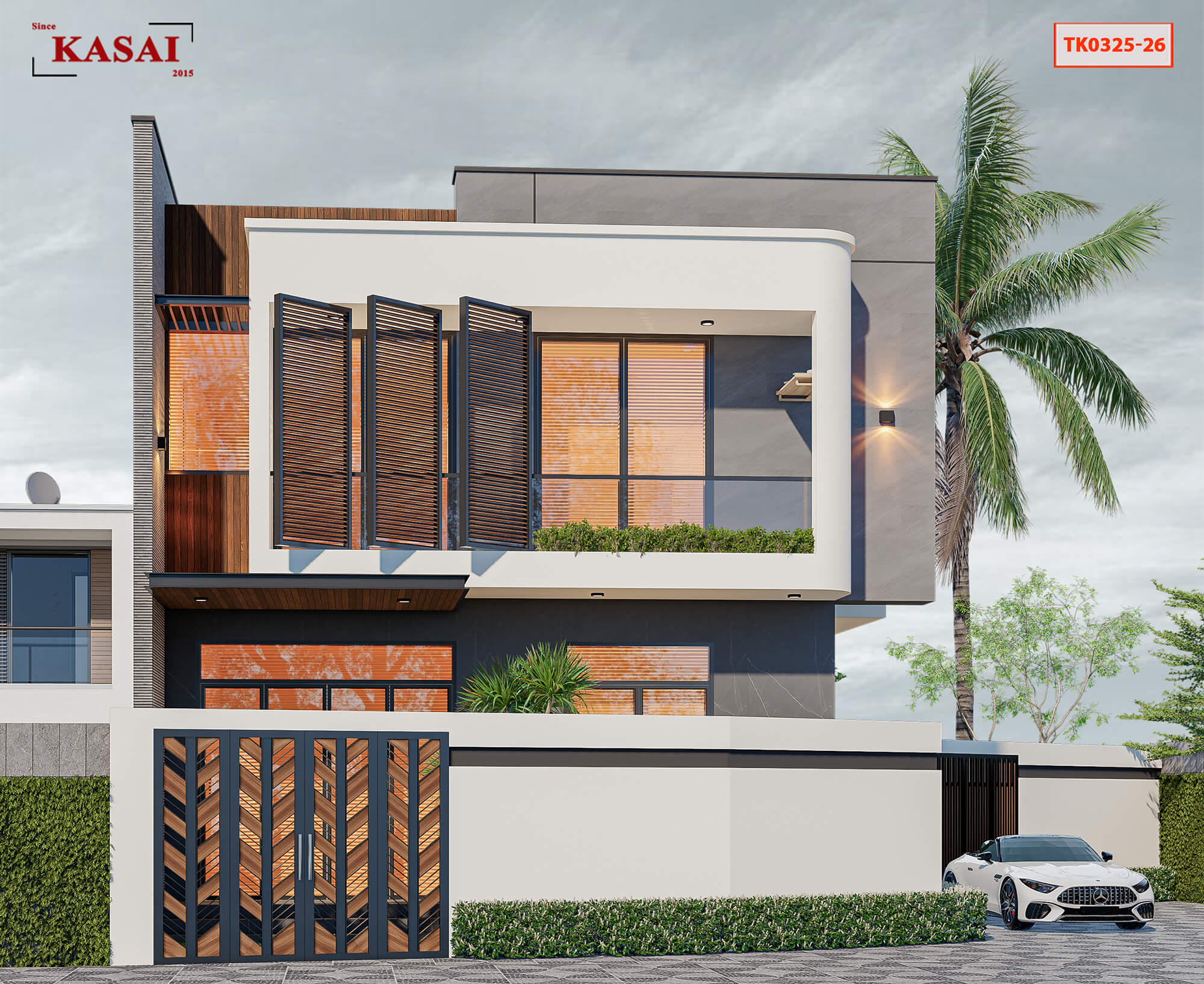 Thiết kế nhà 8x10m mẫu nhà vuông 2 tầng 80m2
