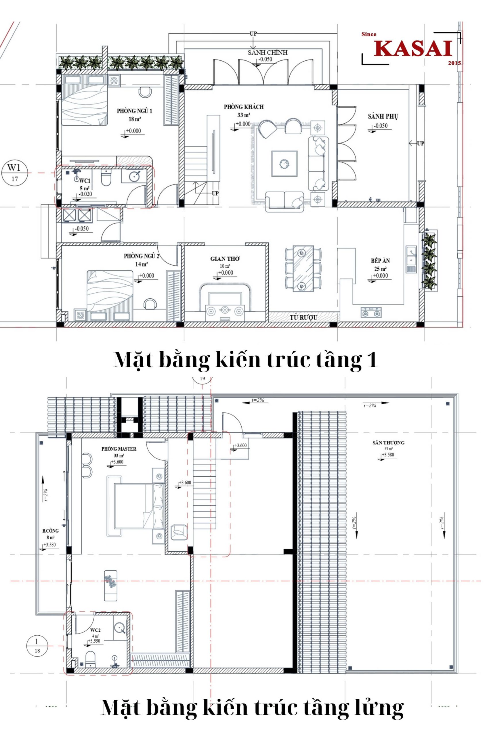 Bản vẽ thiết kê nhà cấp 4 có gác lửng