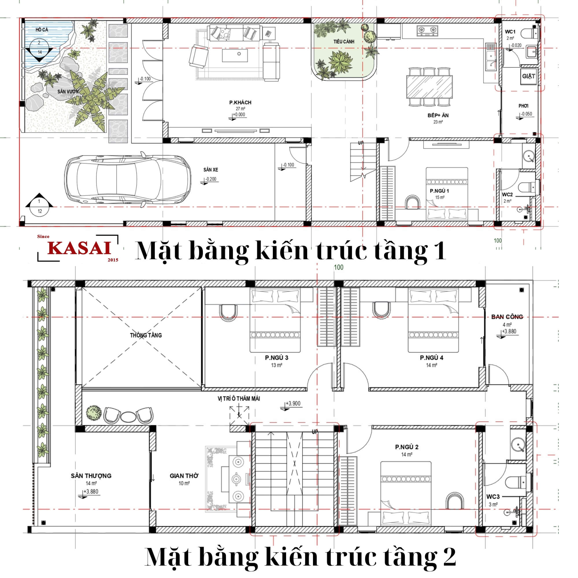 Bản vẽ thiết kế mẫu nhà 2 tầng 8x10m mái Nhật