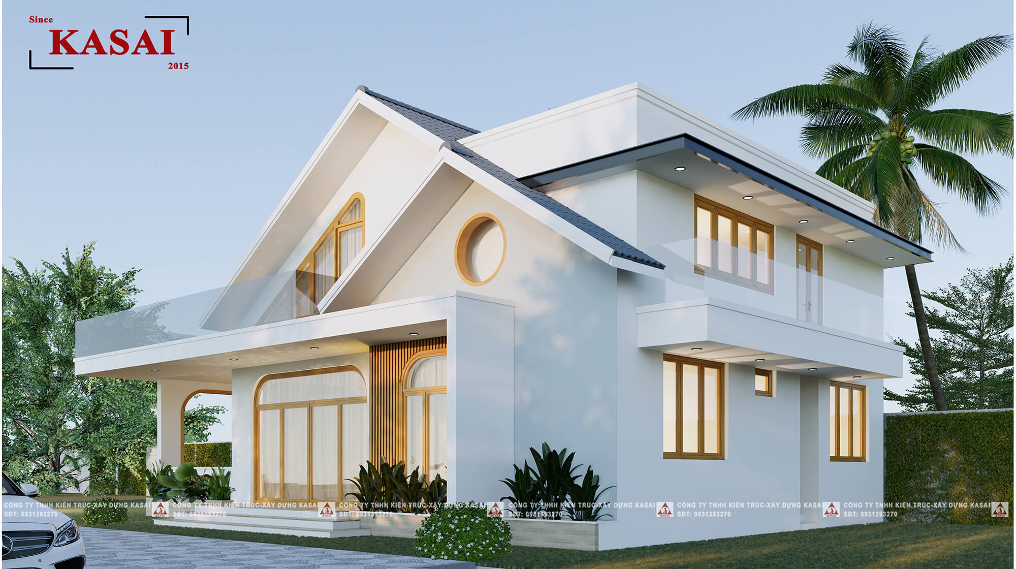 Bản vẽ 3D nhà cấp 4 có gác lửng