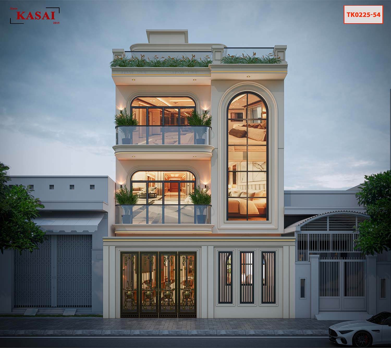 Biệt thự mặt tiền 8m đẹp