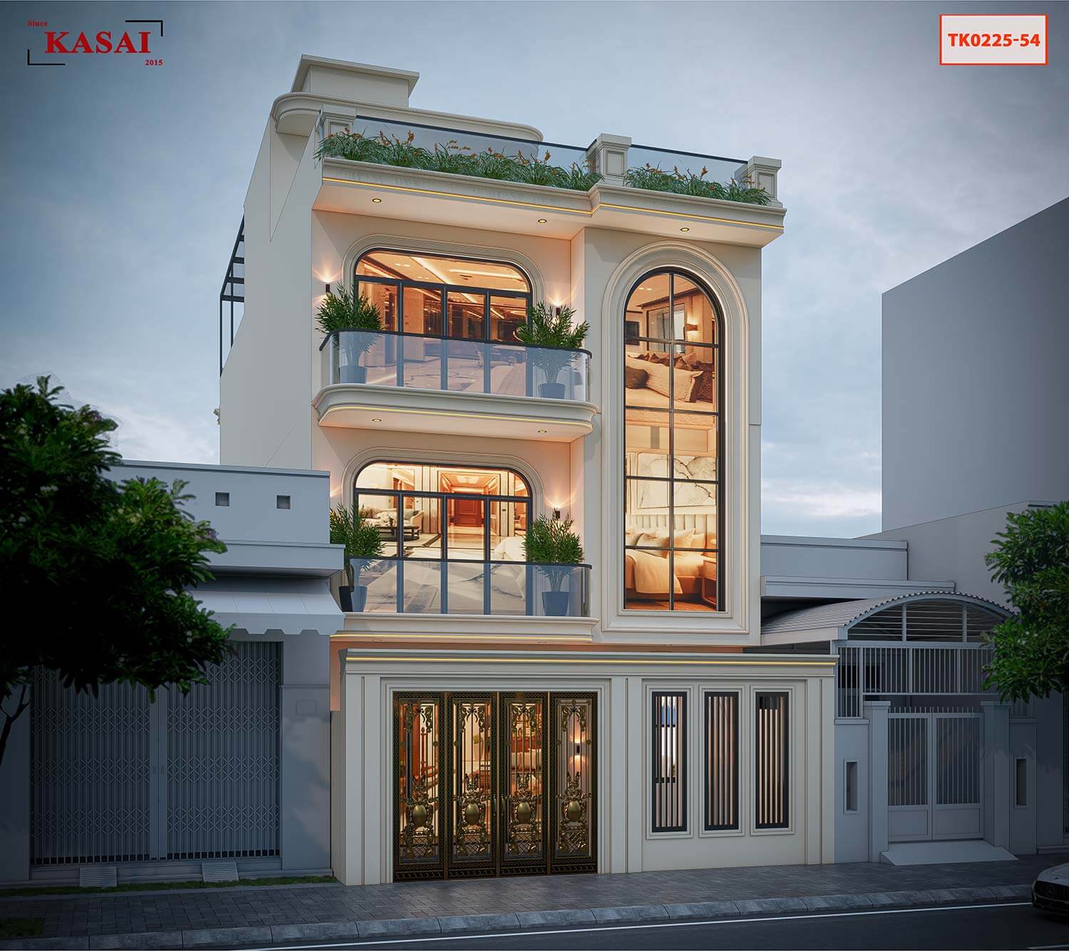 Biệt thự mặt tiền 8m đẹp