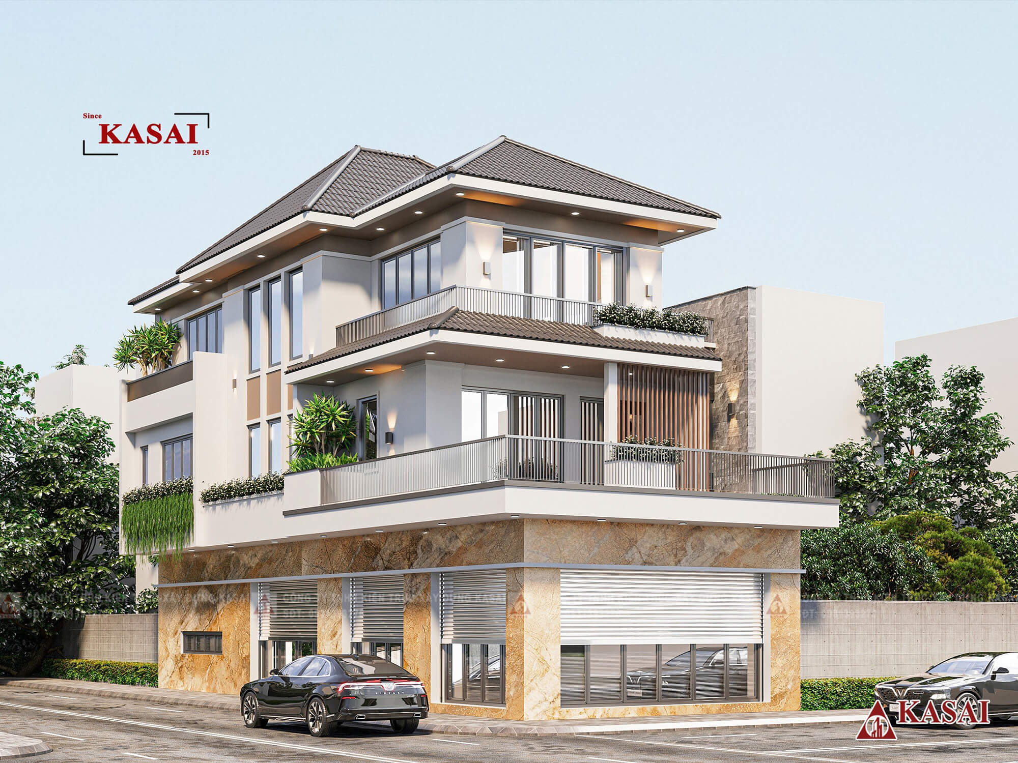 Mẫu thiết kế nhà 7×20 vừa ở vừa kinh doanh sang trọng và tiện nghi