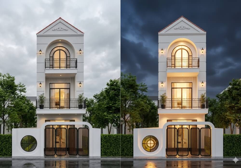 Nhà 5×17 3 phòng ngủ 3 tầng tân cổ điển siêu cuốn hút