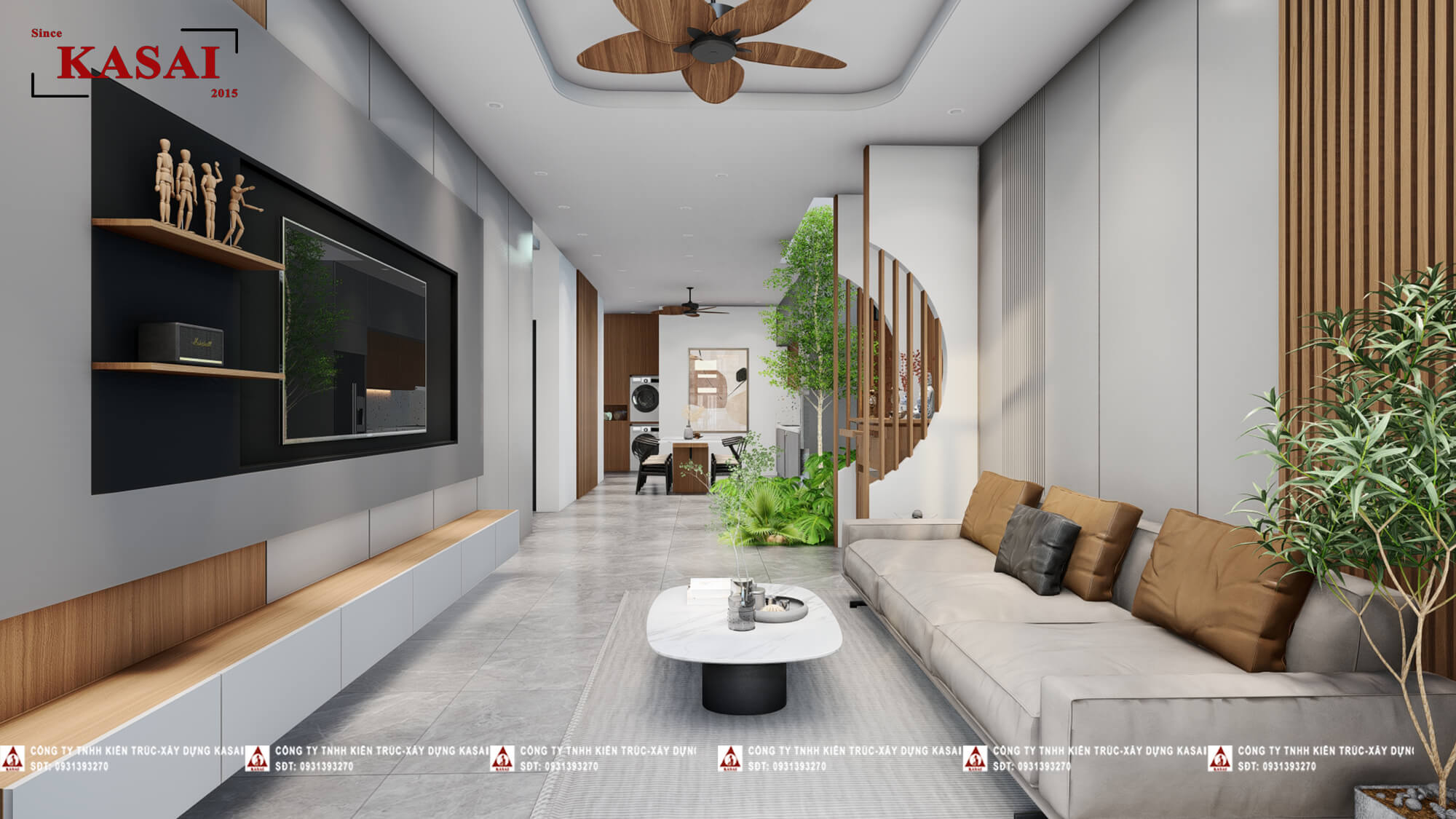 Phòng khách nhà 7x12 ngang 7m thiết kế nhà cấp 4 7x12m