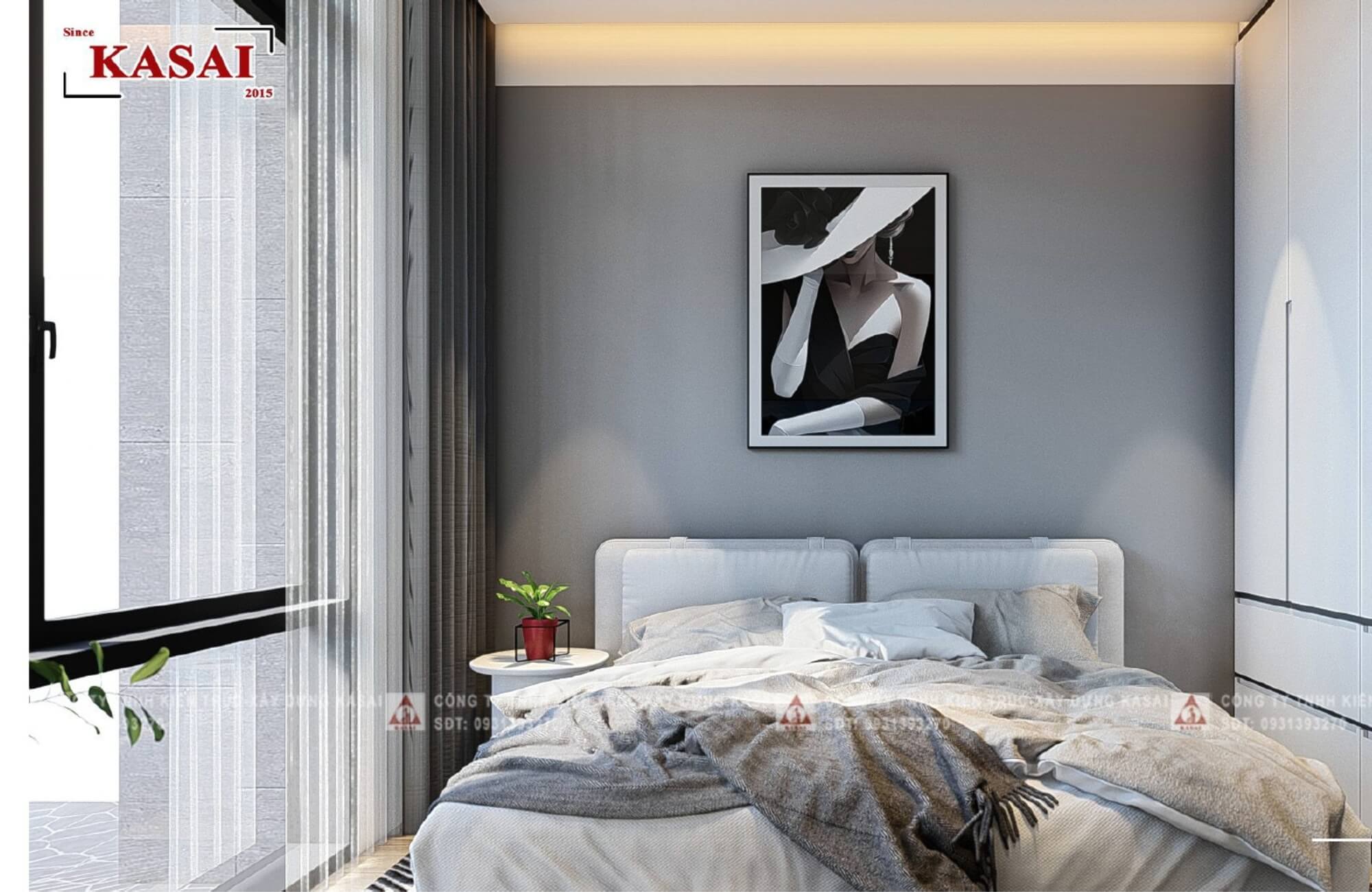 Phòng ngủ 1 mẫu nhà 2 tầng mái Nhật 5 phòng ngủ