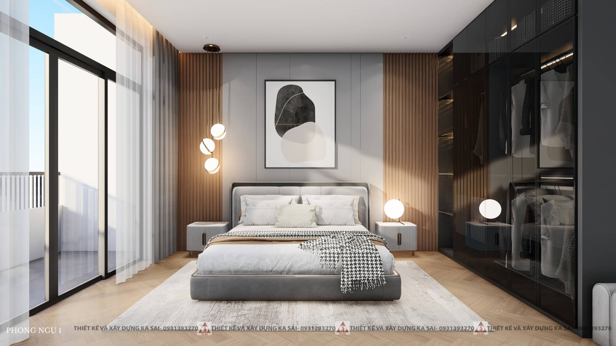 Phòng ngủ 1 mẫu nhà 6x18m đẹp