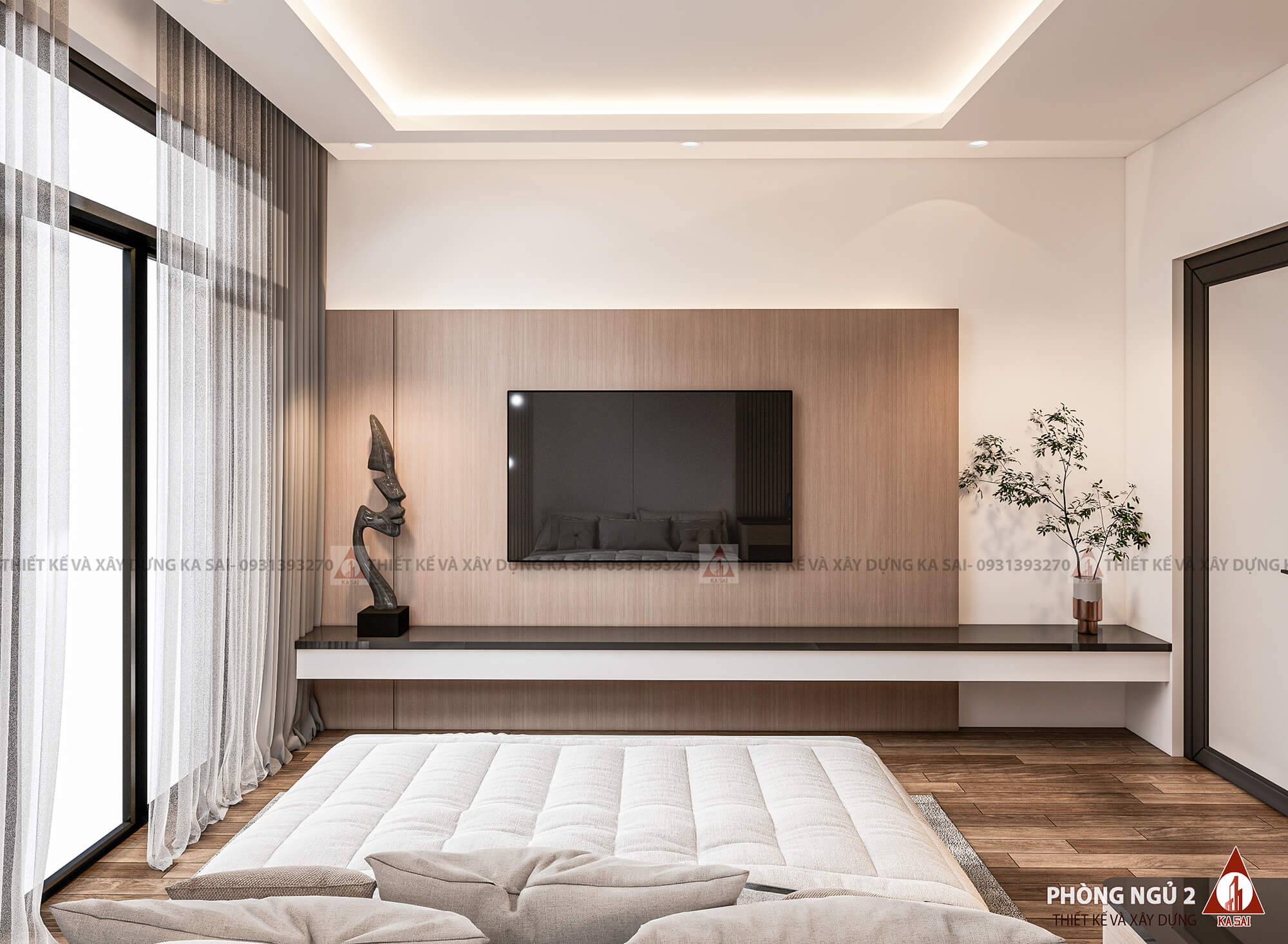 Phòng ngủ 2 biệt thự mặt tiền 8m