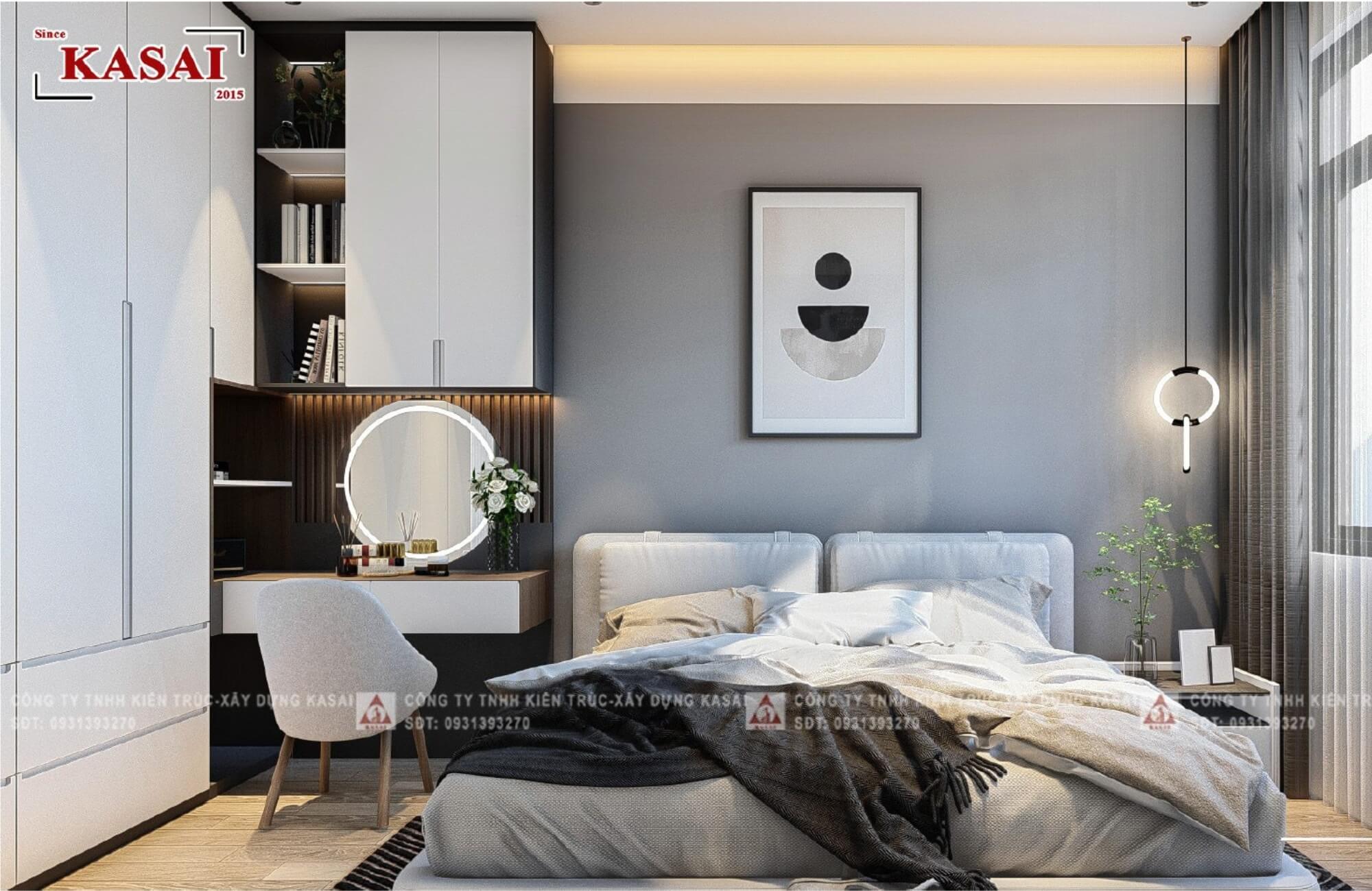 Phòng ngủ 2 mẫu nhà 2 tầng mái Nhật 5 phòng ngủ