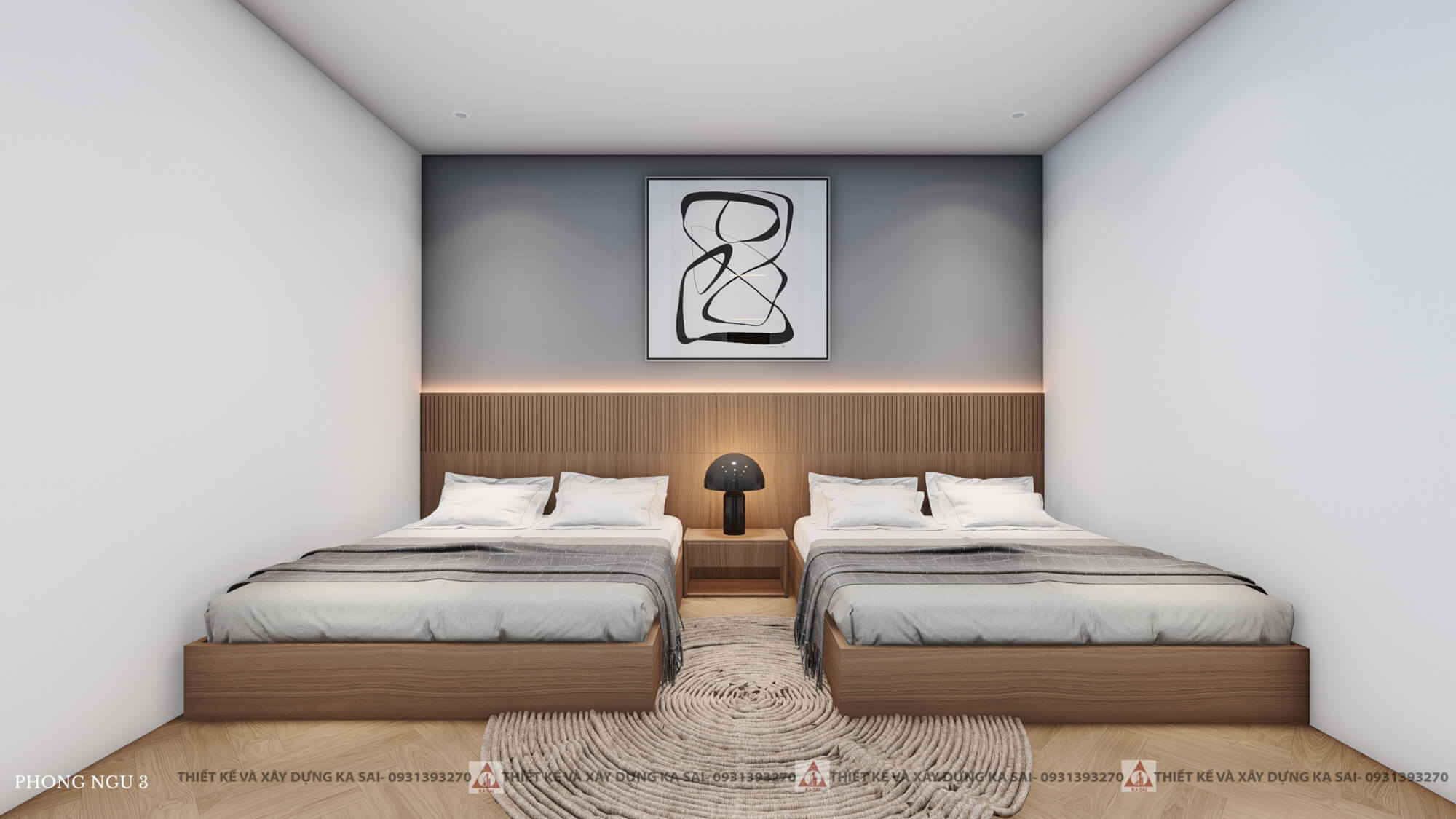 Phòng ngủ 3 mẫu nhà 6x18m đẹp