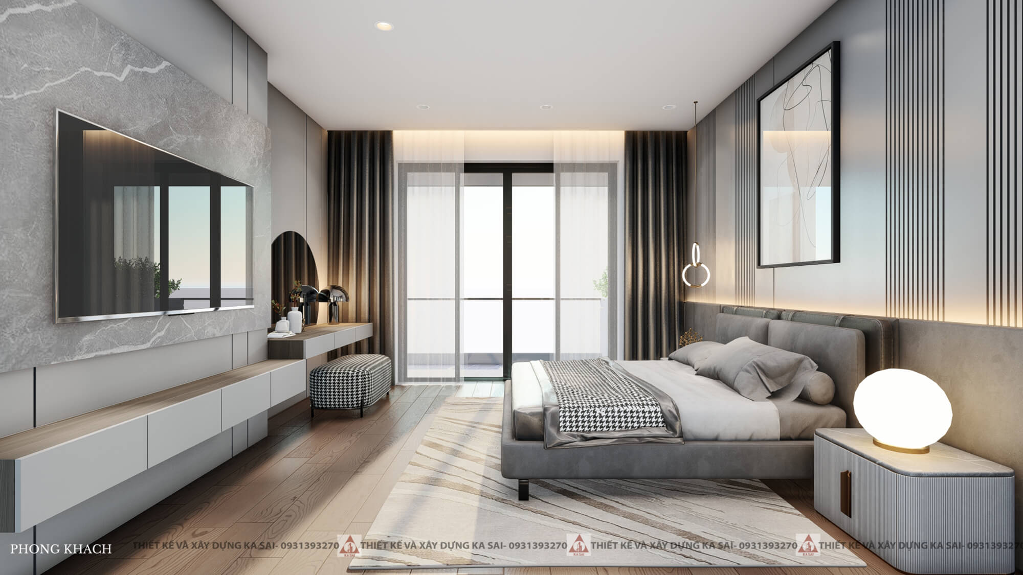 Phòng ngủ 3 mẫu nhà 7x12m 2 tầng