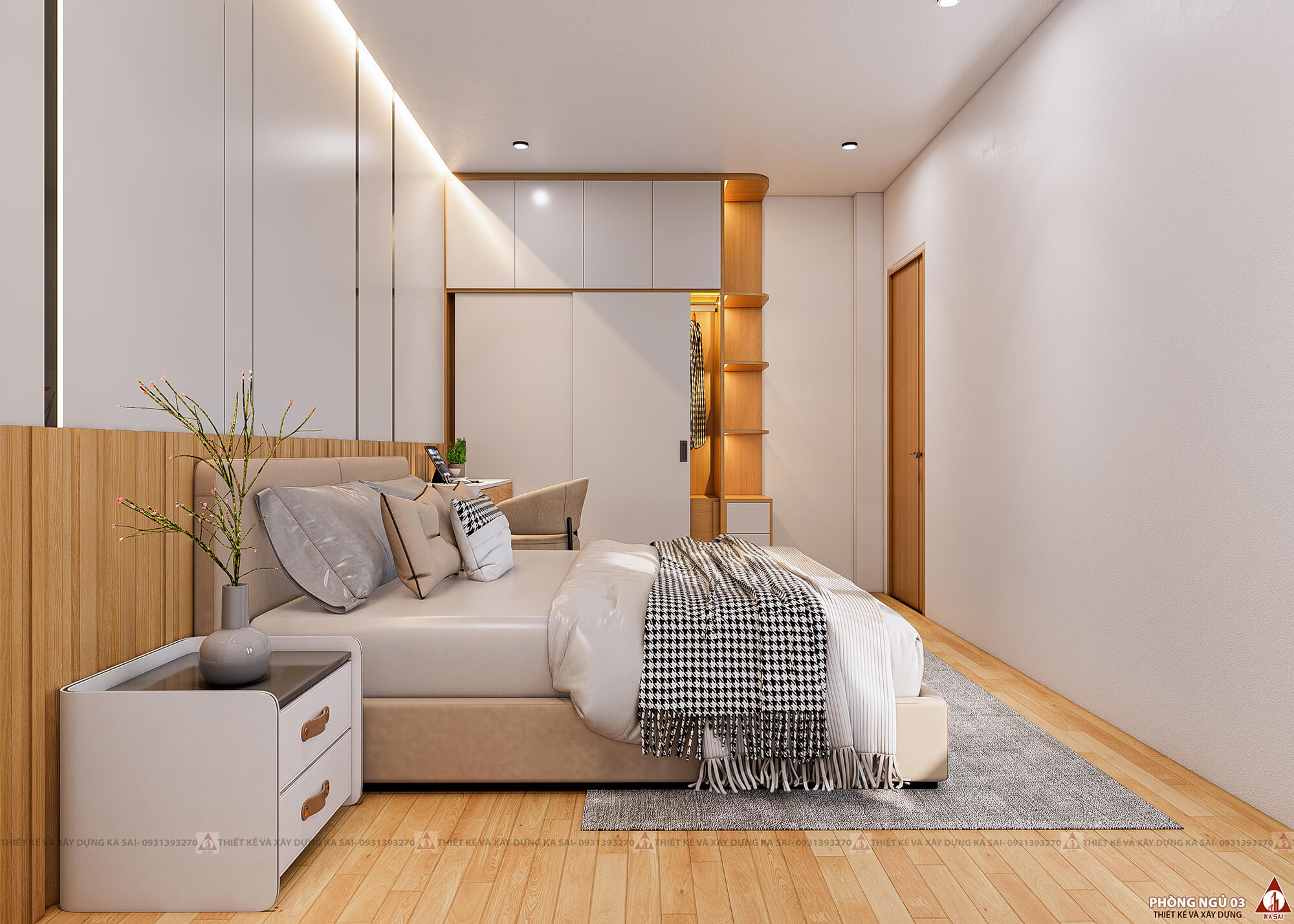 Phòng ngủ 3 thiết kế nhà mặt tiền