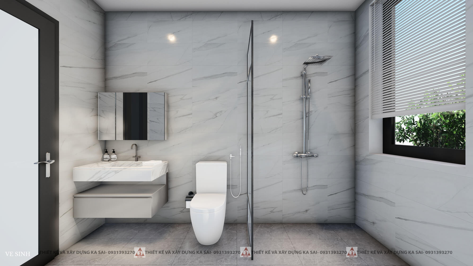 Phòng WC mẫu nhà 6x18m đẹp