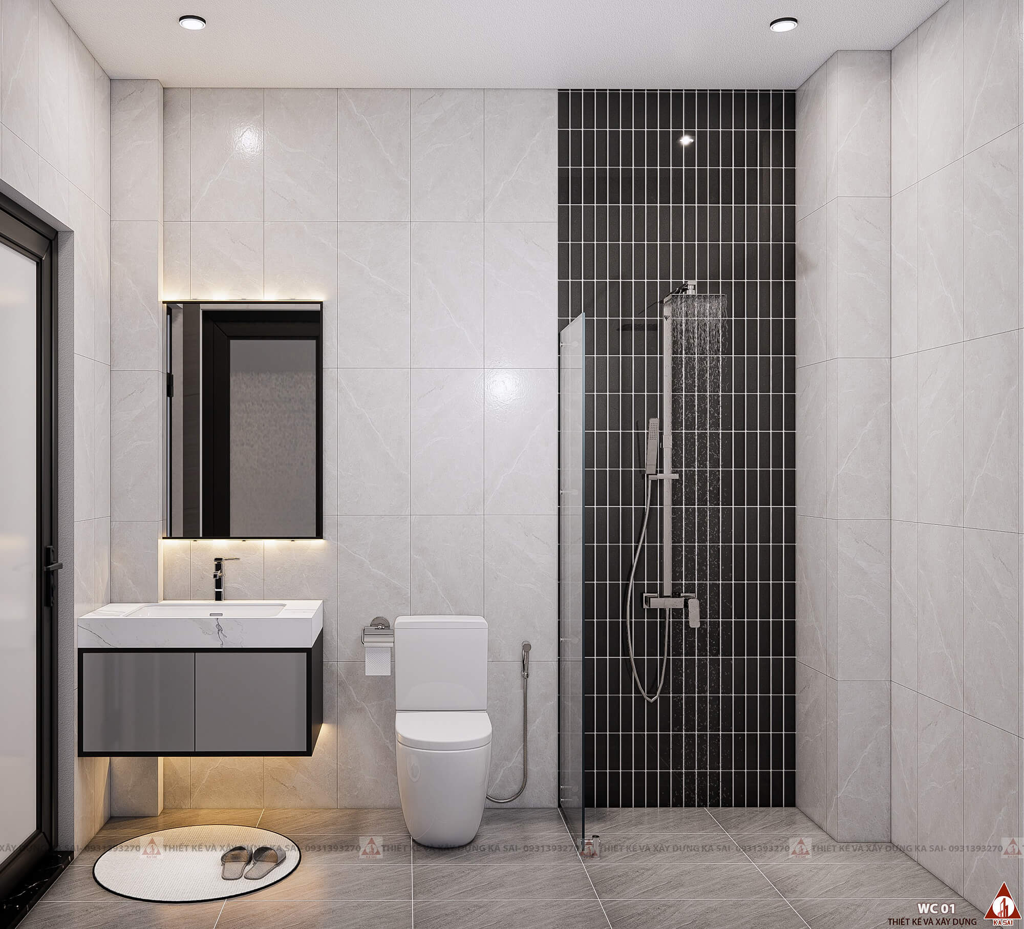 Phòng wc thiết kế nhà mặt tiền