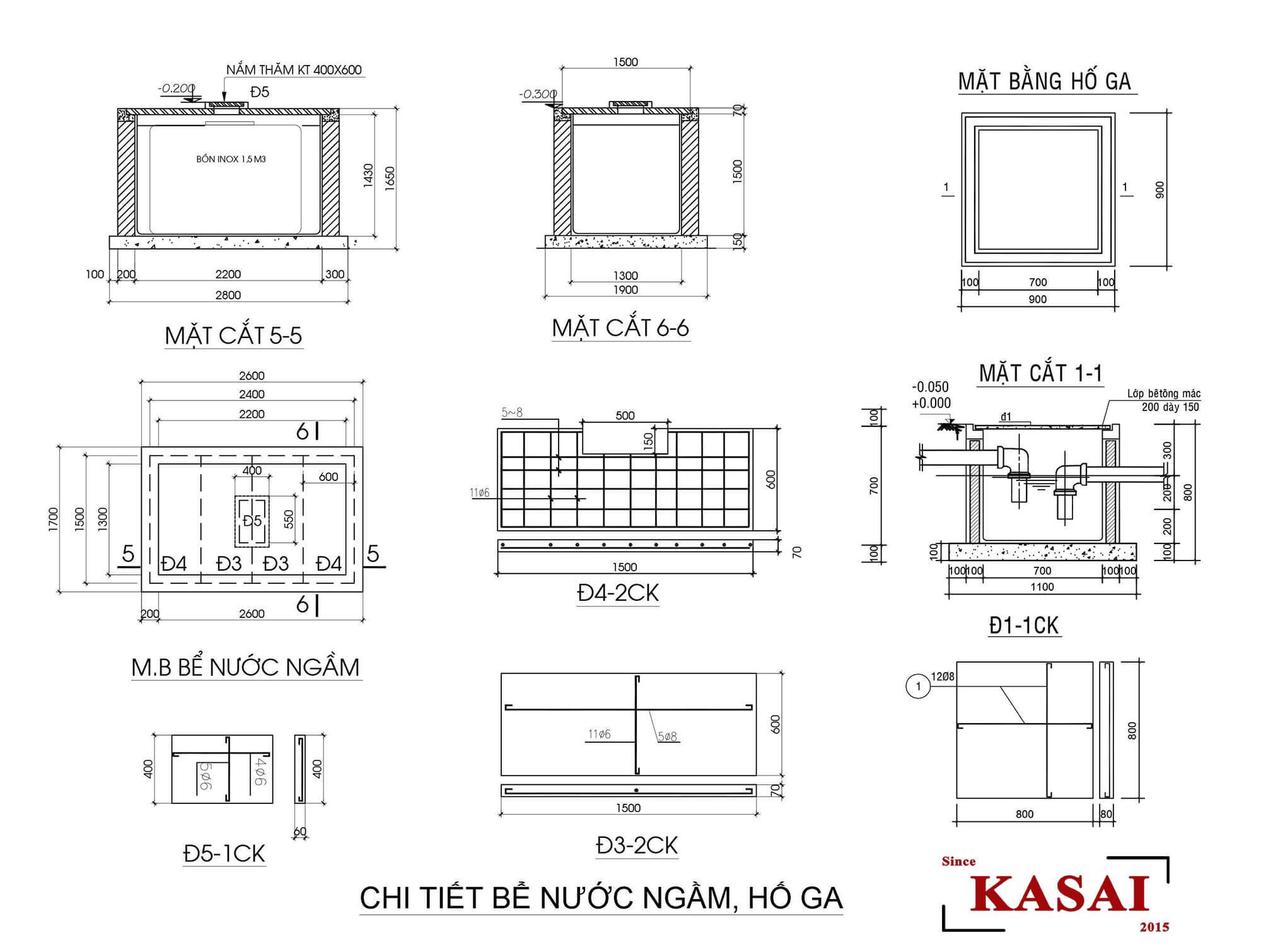 Bản vẽ hố ga thoát nước gia đình