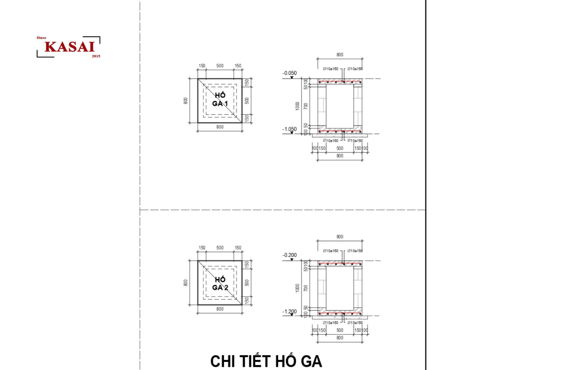 Bản vẽ hố ga thoát nước gia đình