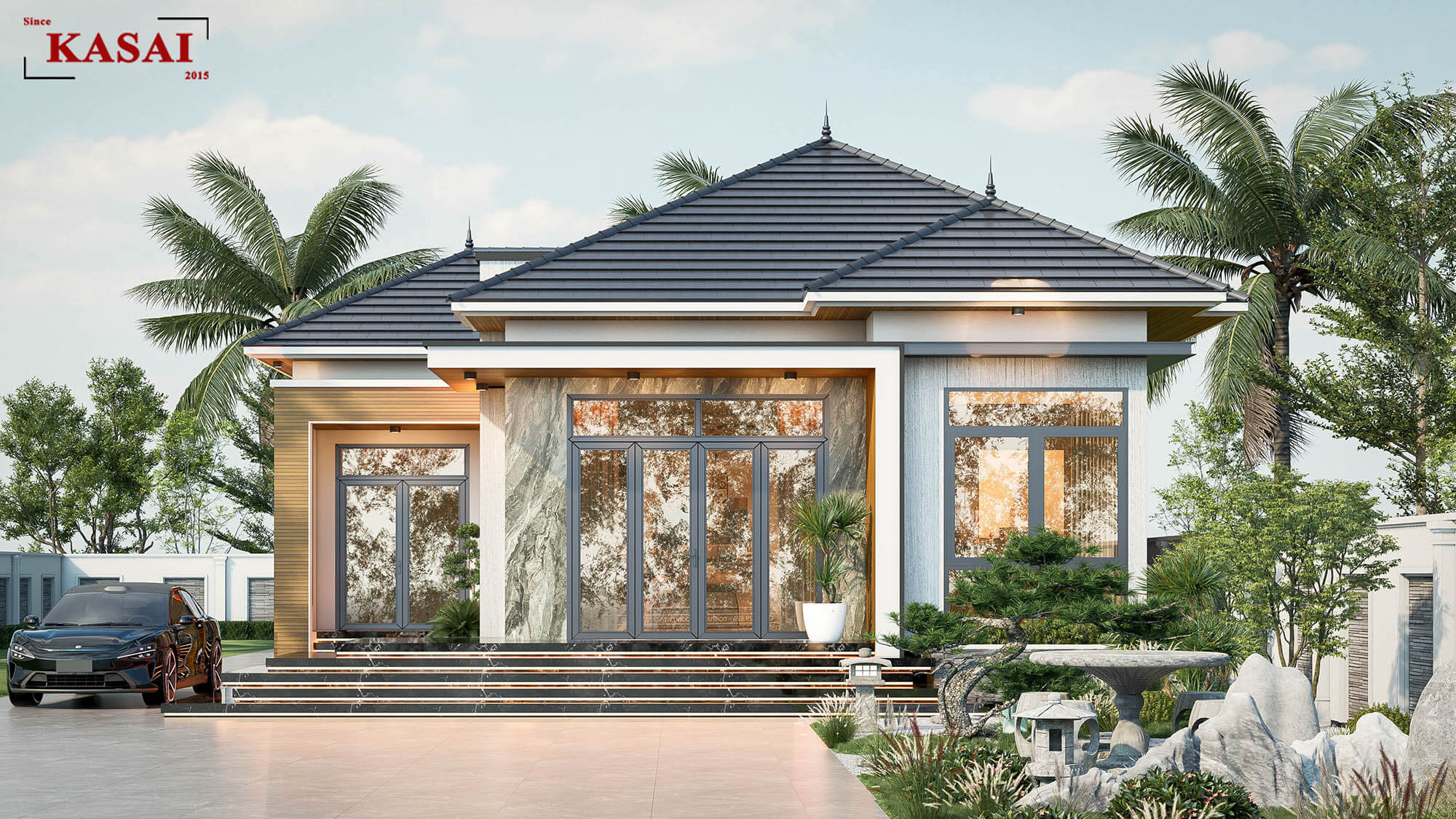 Biệt thự mặt tiền 12m 1 tầng