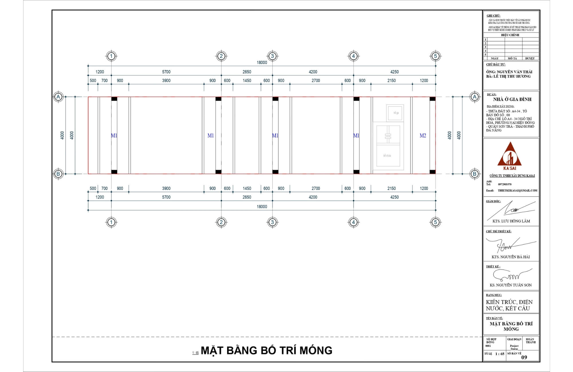 Chi tiết mặt bằng móng