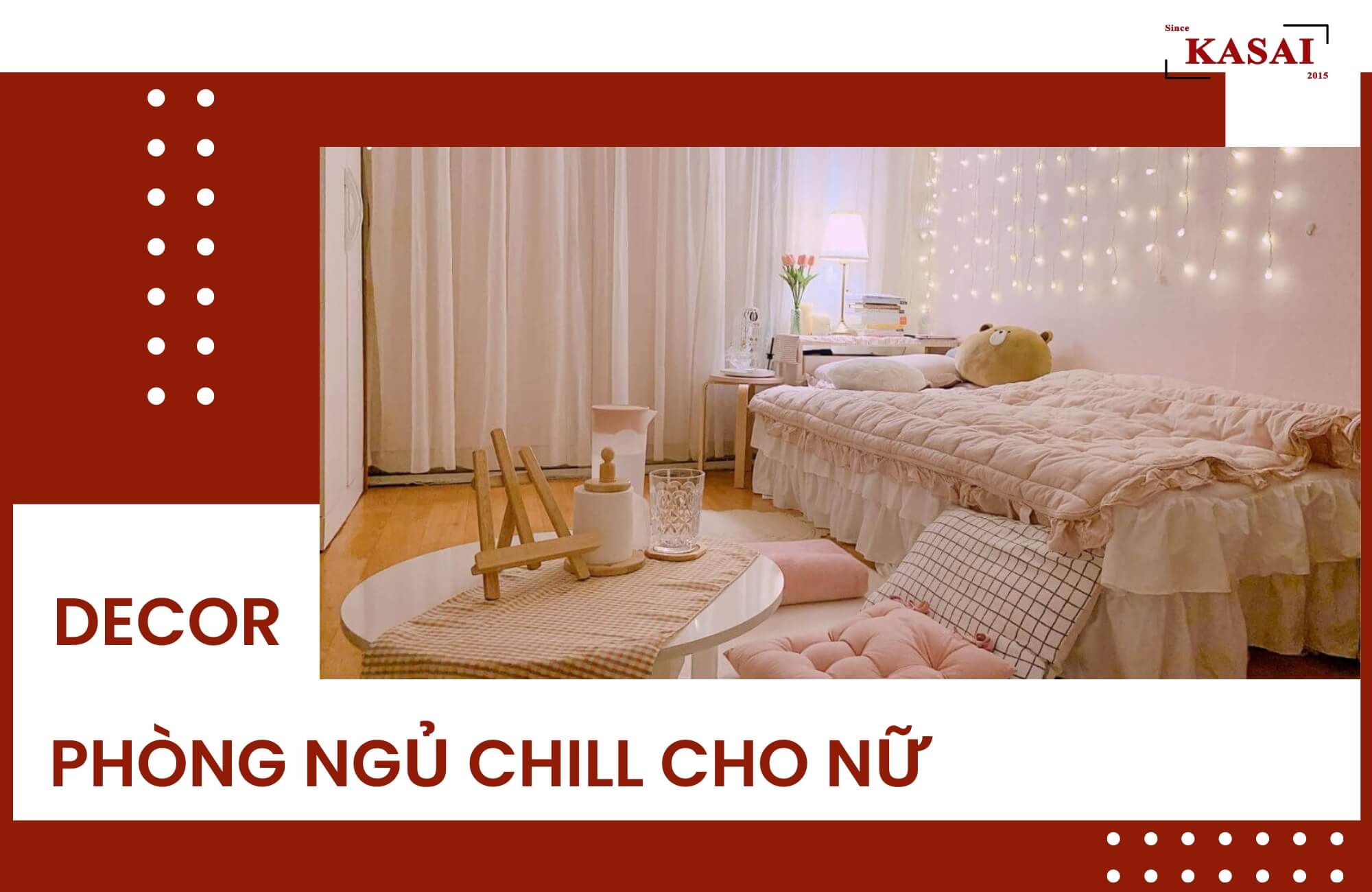 Decor phòng ngủ chill cho nữ đơn giản