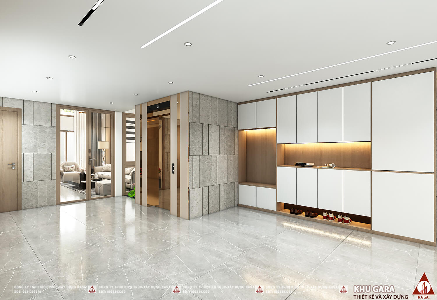 Gara nhà 5 tầng có gác lửng