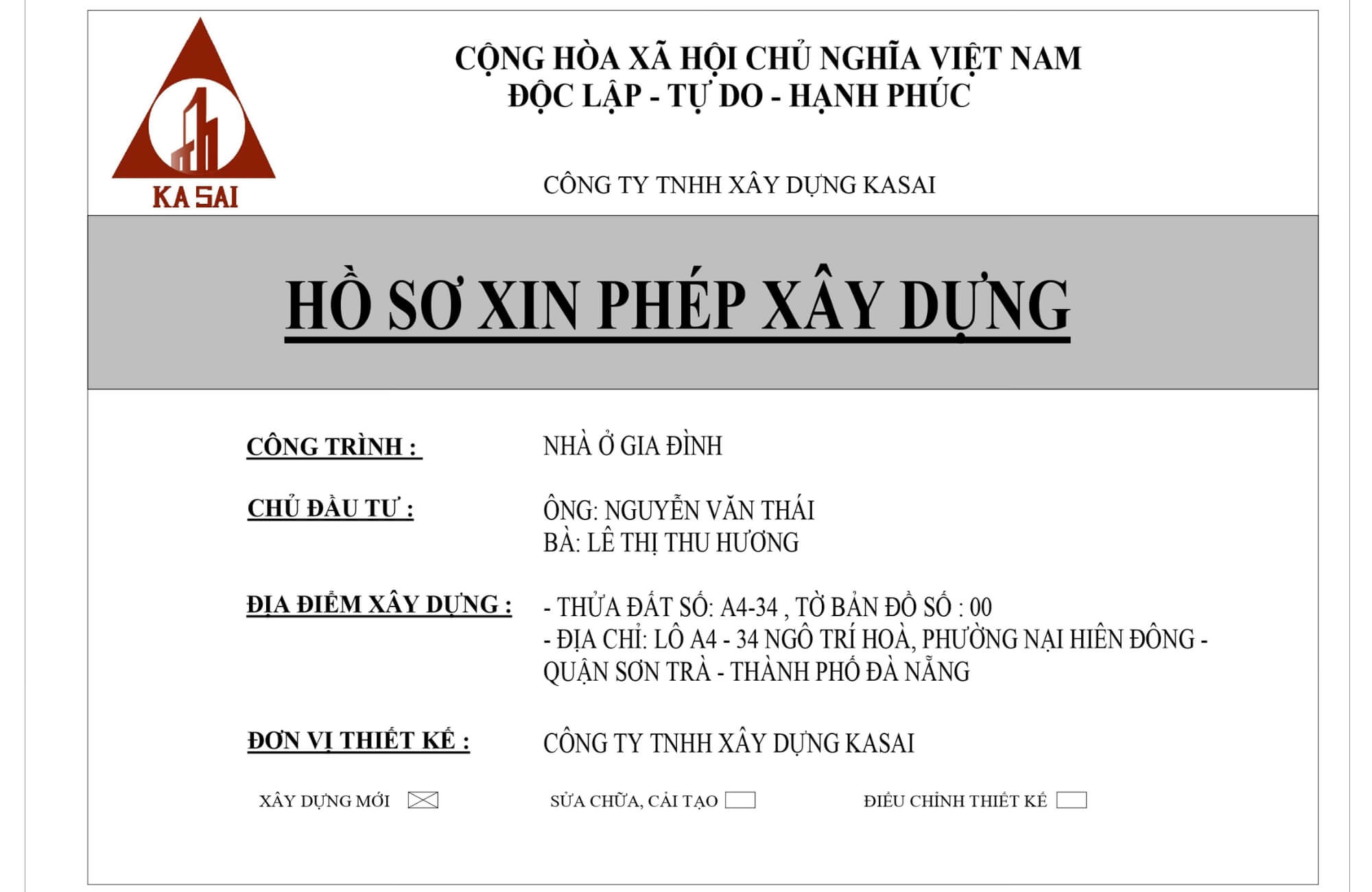 Hồ sơ xin phép xây dựng