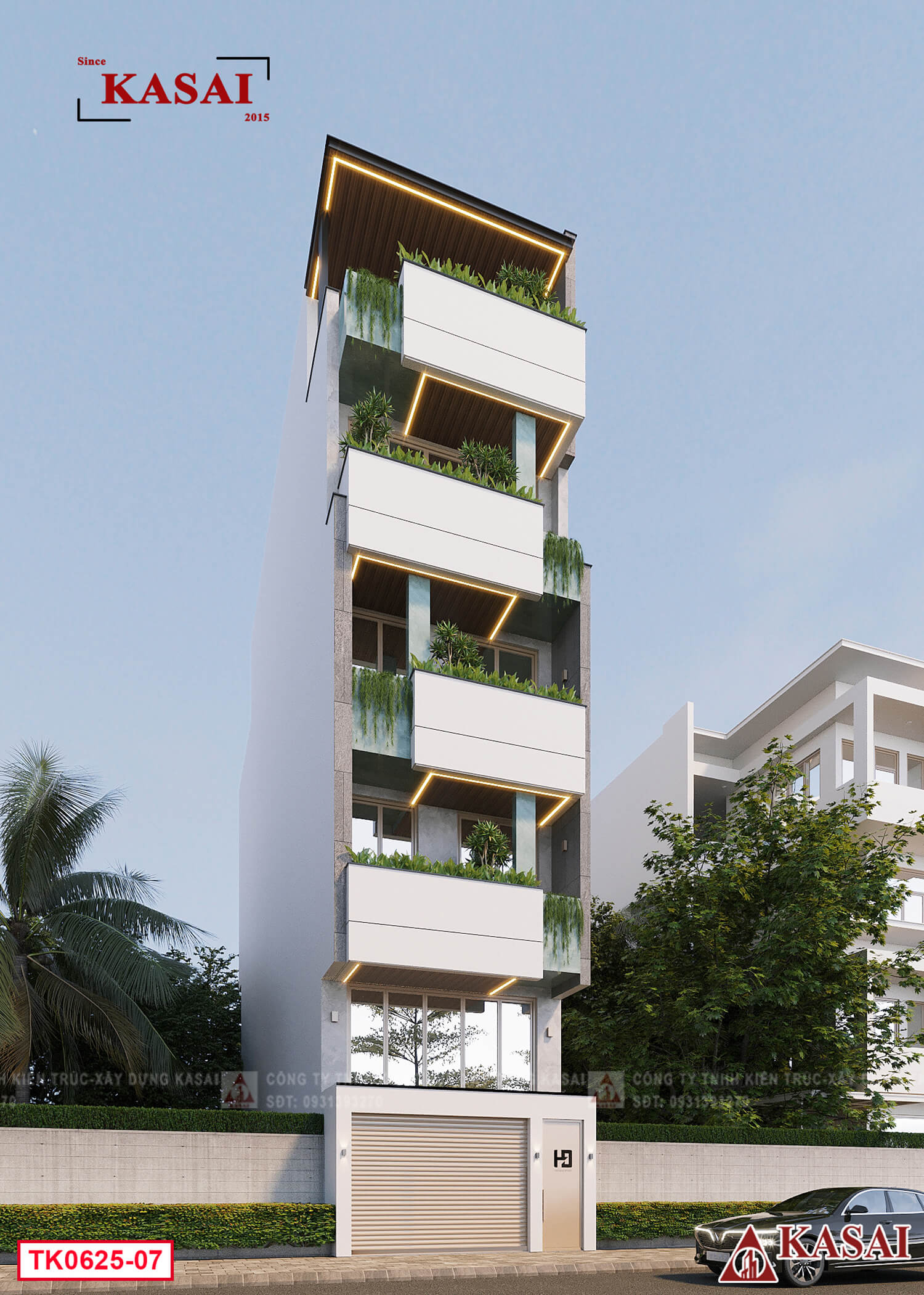 Nhà 5 tầng có gác lửng