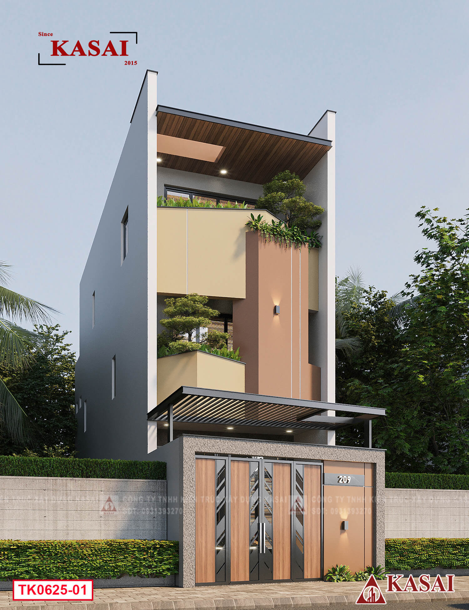 Mẫu nhà 5x16m 3 tầng