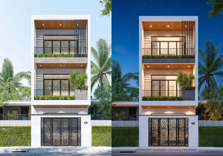 Mẫu nhà phố 3 tầng 3 phòng ngủ 5x21m