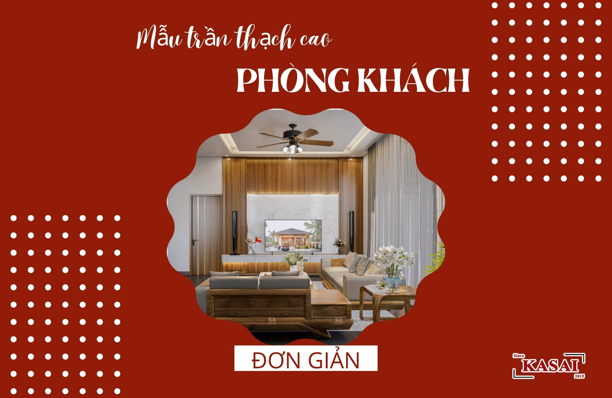 Mẫu trần thạch cao phòng khách đơn giản