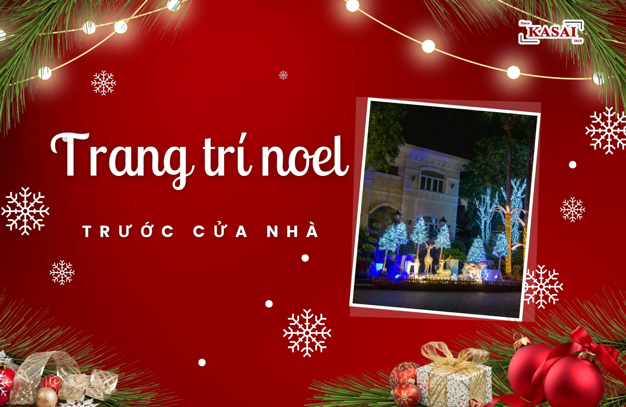Mẫu trang trí noel trước cửa nhà