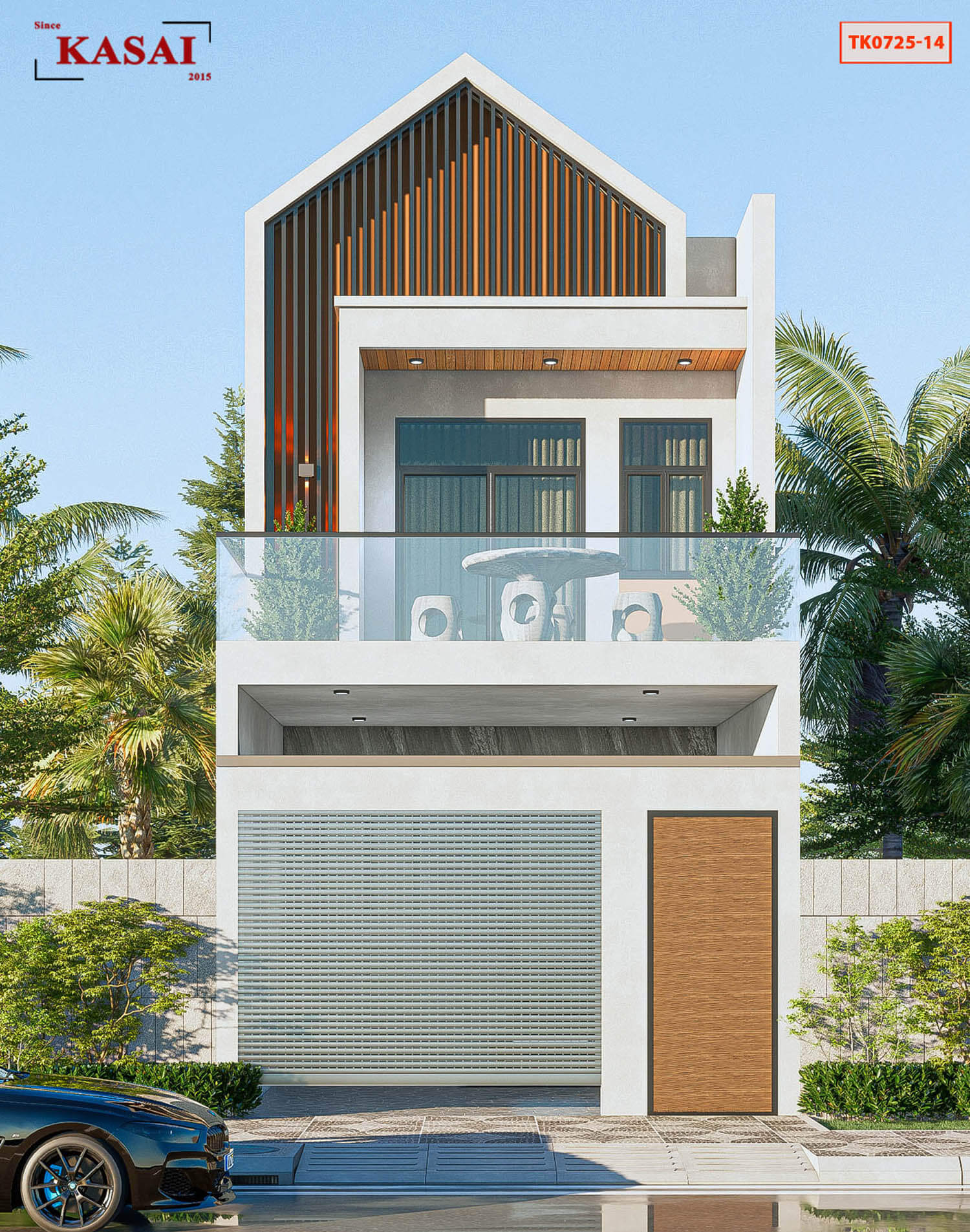 Nhà 2 tầng 5x21m đẹp, hiện đại với kiến trúc cực lạ mắt