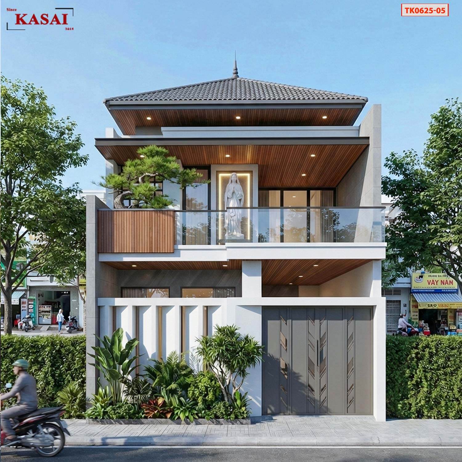 Nhà 2 tầng mặt tiền 6m mái Nhật