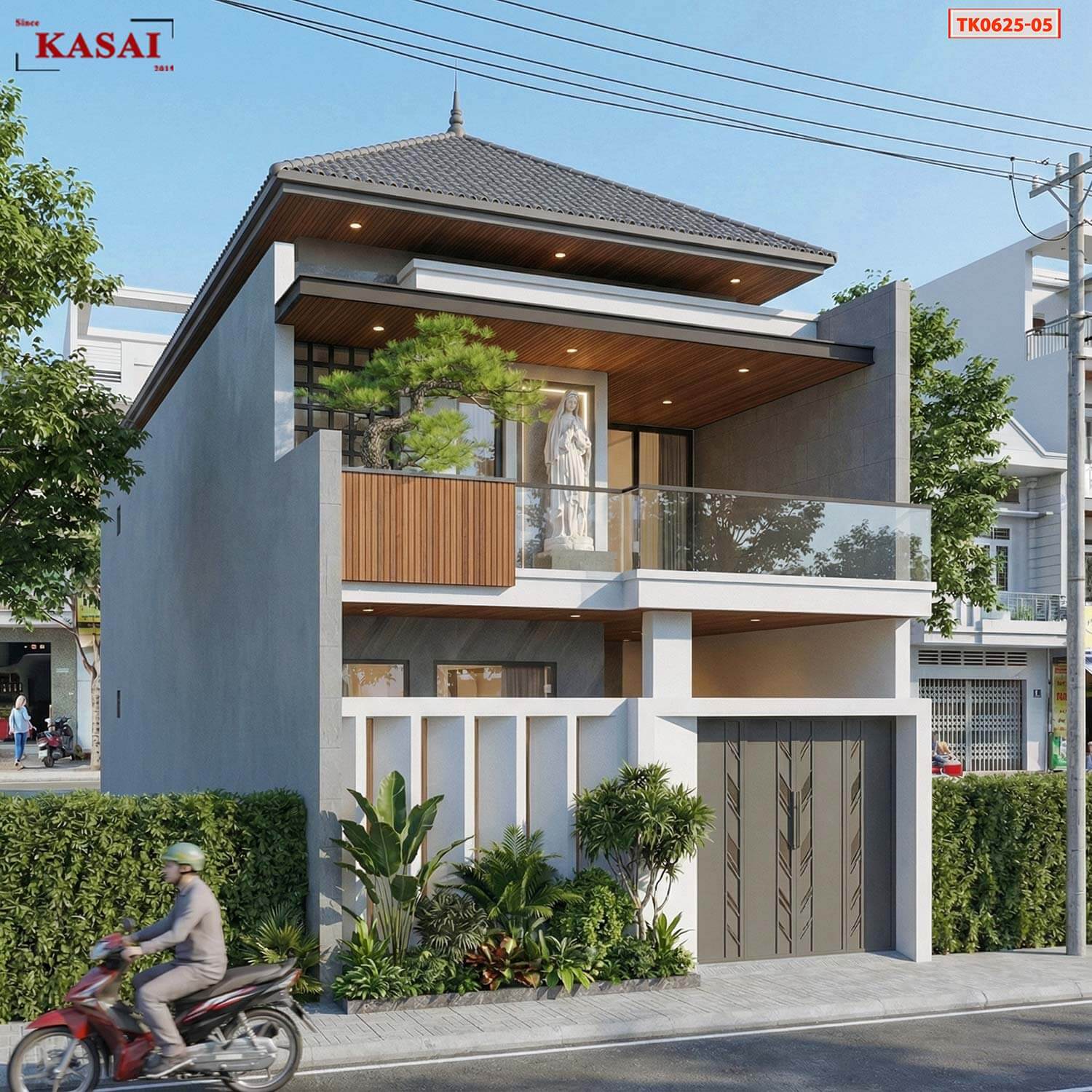 Nhà 2 tầng mặt tiền 6m mái Nhật