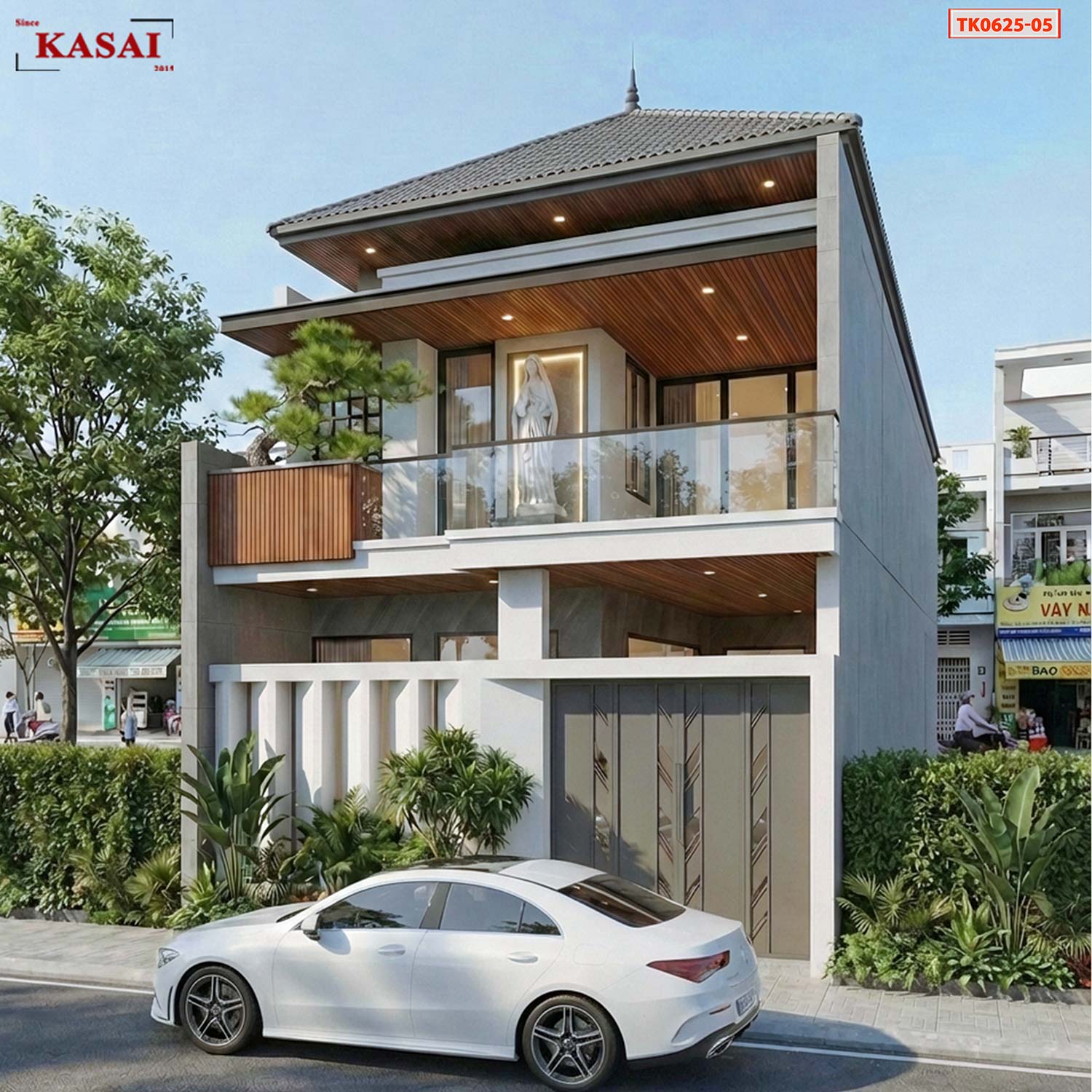 Nhà 2 tầng mặt tiền 6m mái Nhật