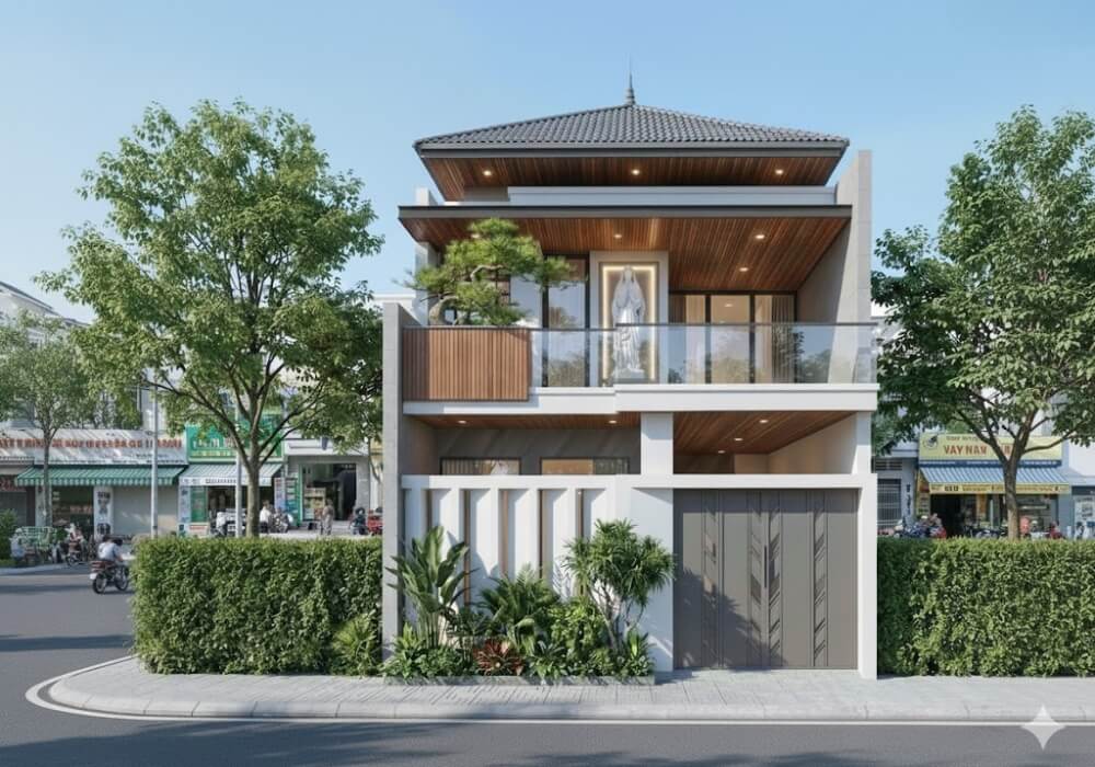Nhà 2 tầng mặt tiền 6m mái Nhật vẻ đẹp thanh thoát giữa phố