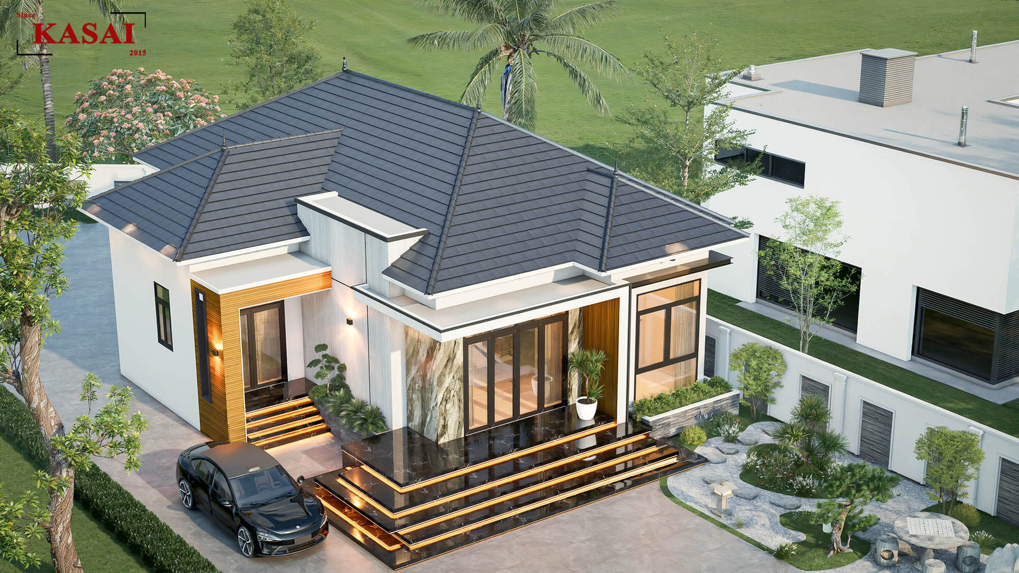 Biệt thự mặt tiền 12m 1 tầng